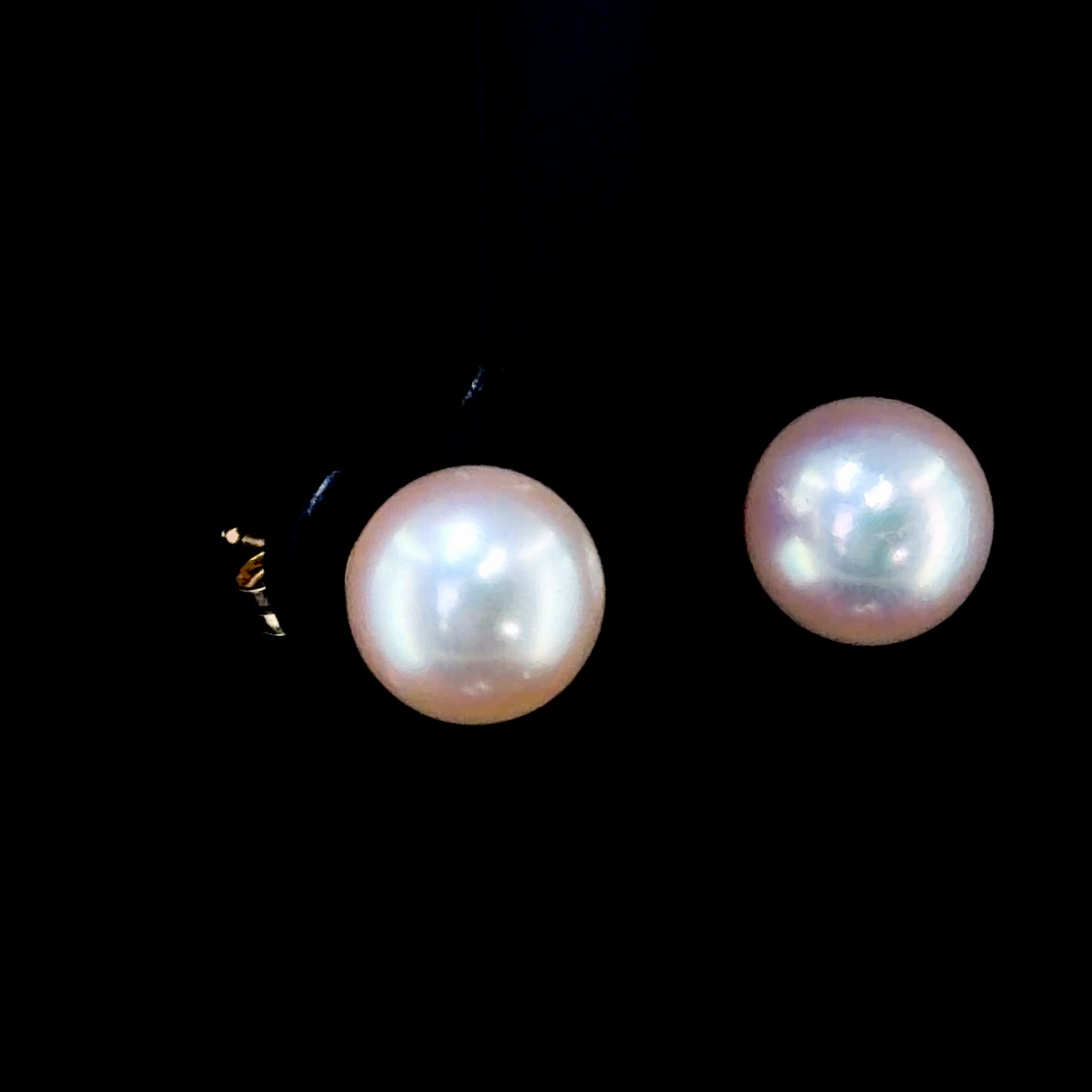 18k Yellow Gold Pearl Earrings