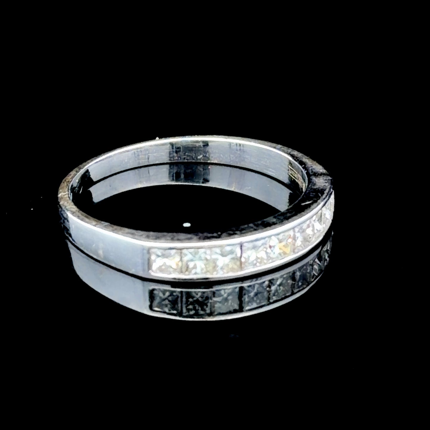 18kWhite Gold Princess Cut Diamond Eternity Ring 0.5 Ct