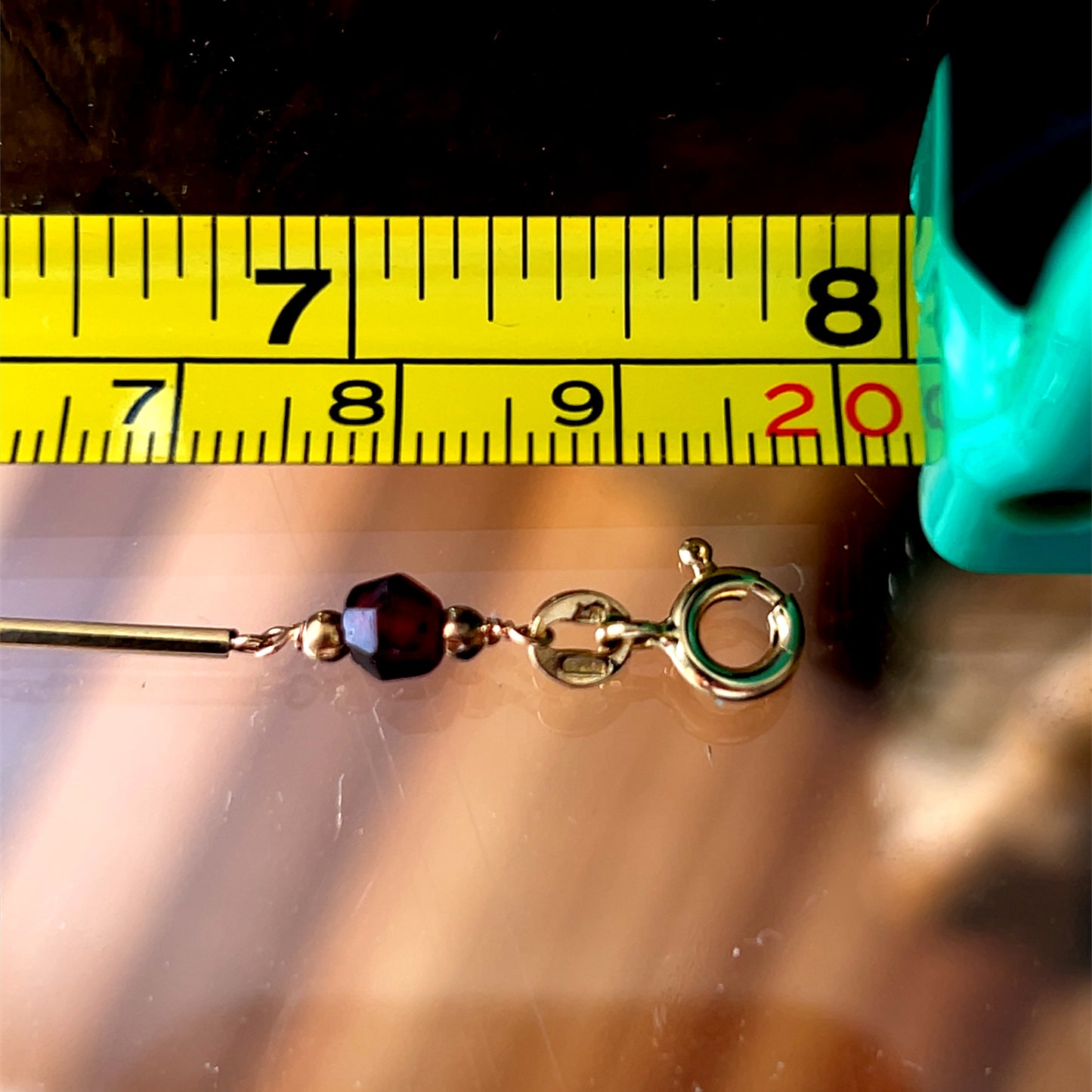 9K Yellow Gold & Garnet Bracelet