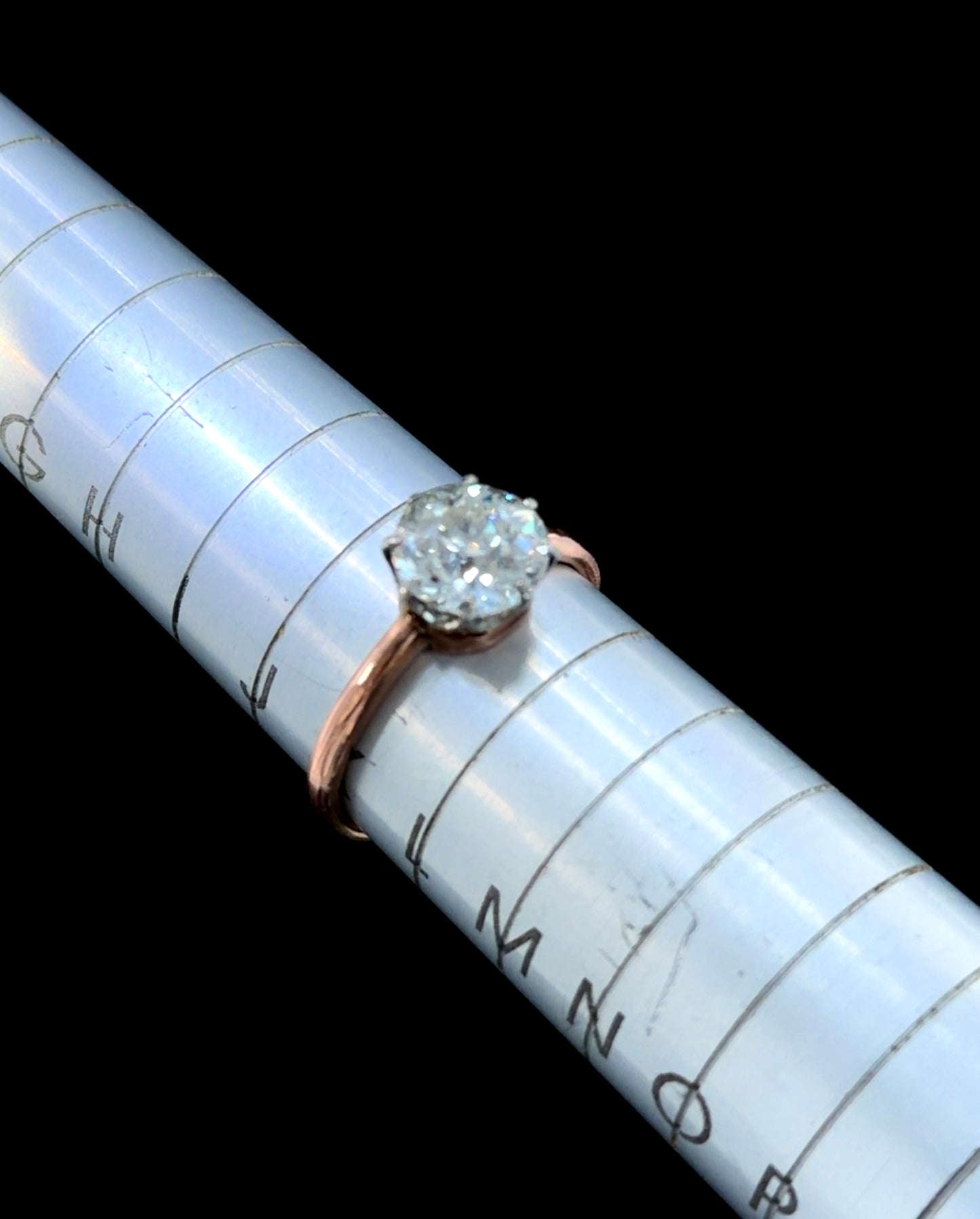 Stunning Victorian Old Cut Diamond Solitaire Ring 1.5 Cts Si1 H Colour.