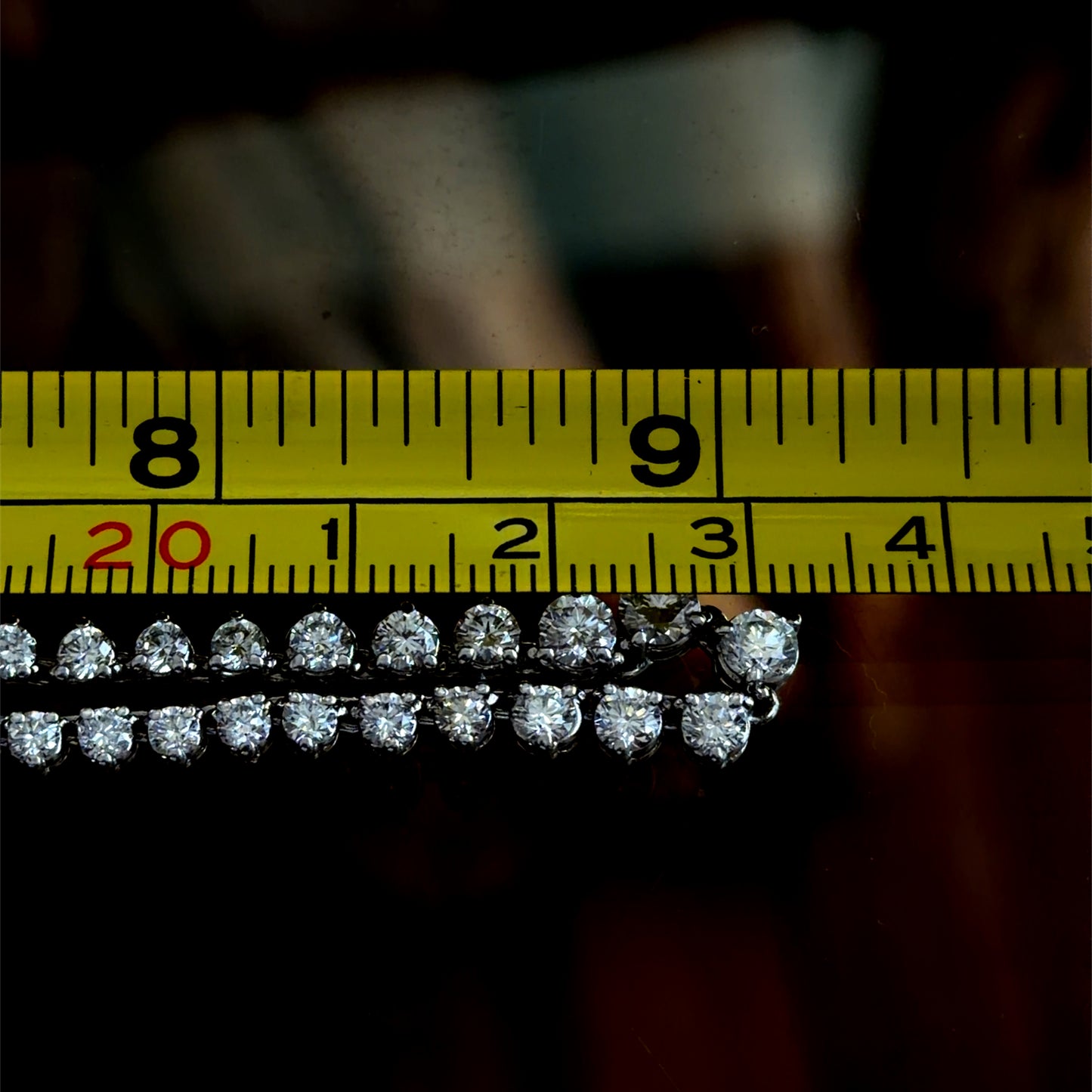 Wonderful 14k White Gold Graduated Round Cut Diamond Necklace Appx 6.5 Cts