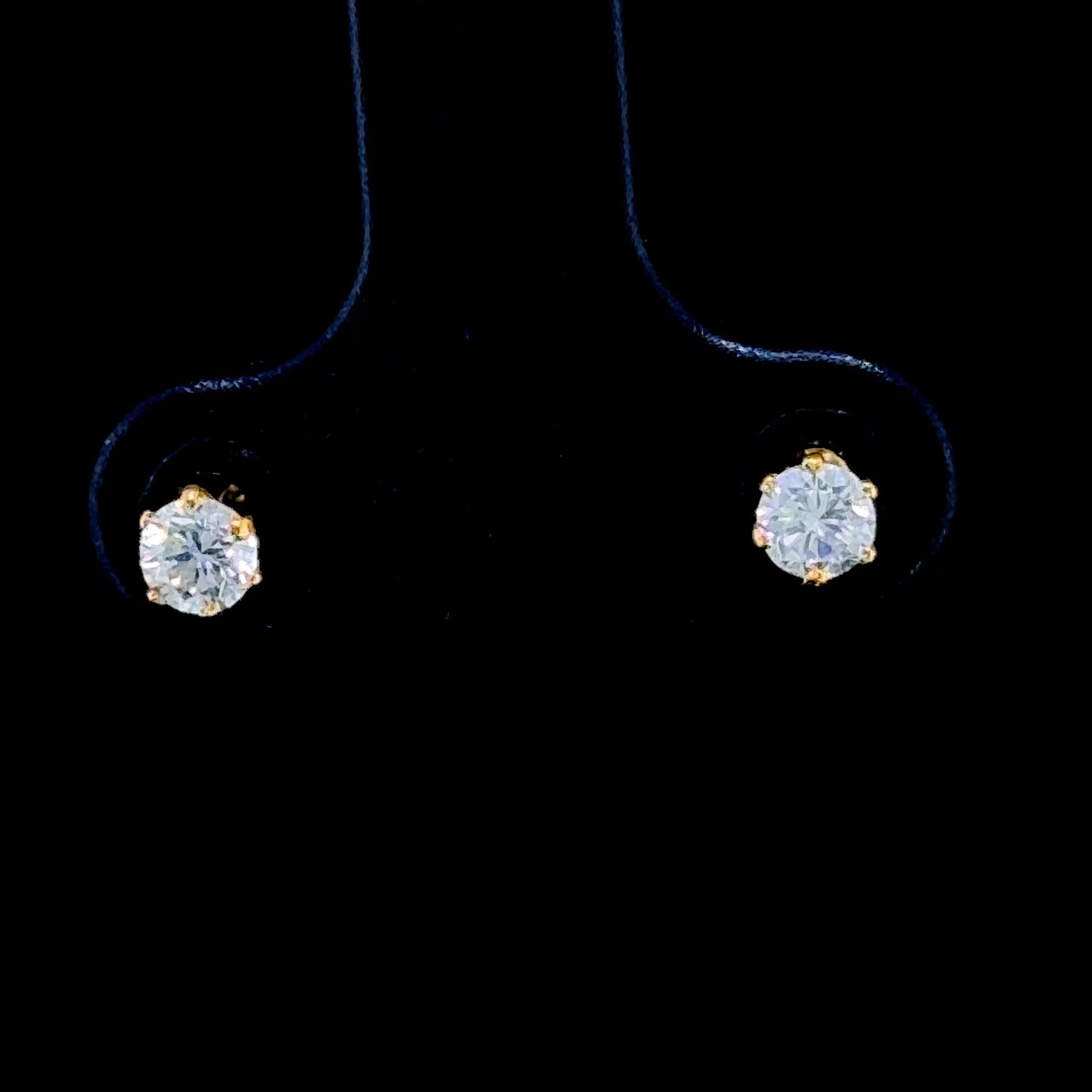 15K Yellow Gold Small Diamond Screw Studs for Babies APPX 0.15 CTS/side