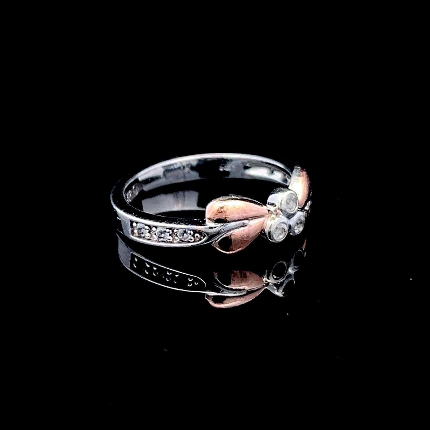 Clogau Silver Tree of Life Ring with White Topaz Stones
