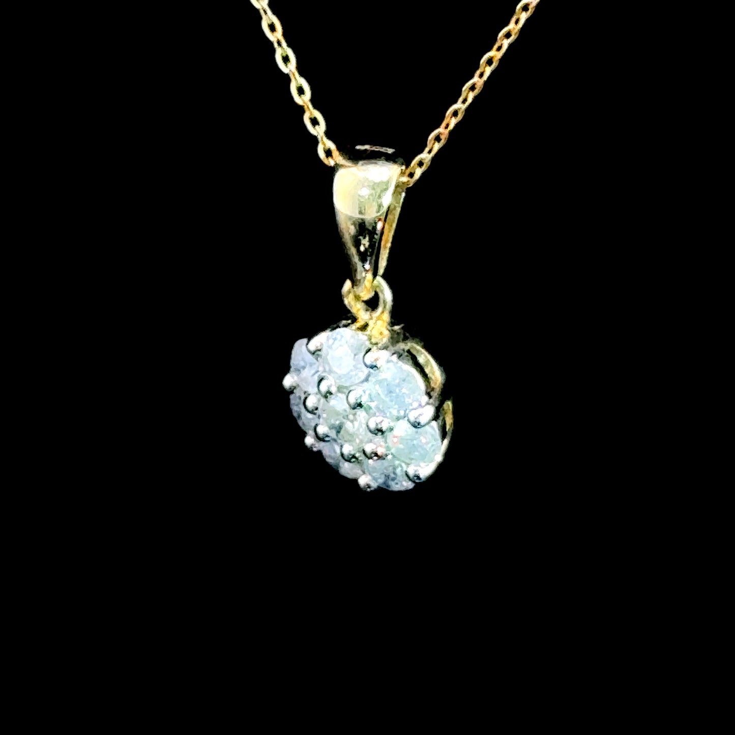 9K Yellow Gold Diamond Cluster Pendant APPX 0.5 CTS