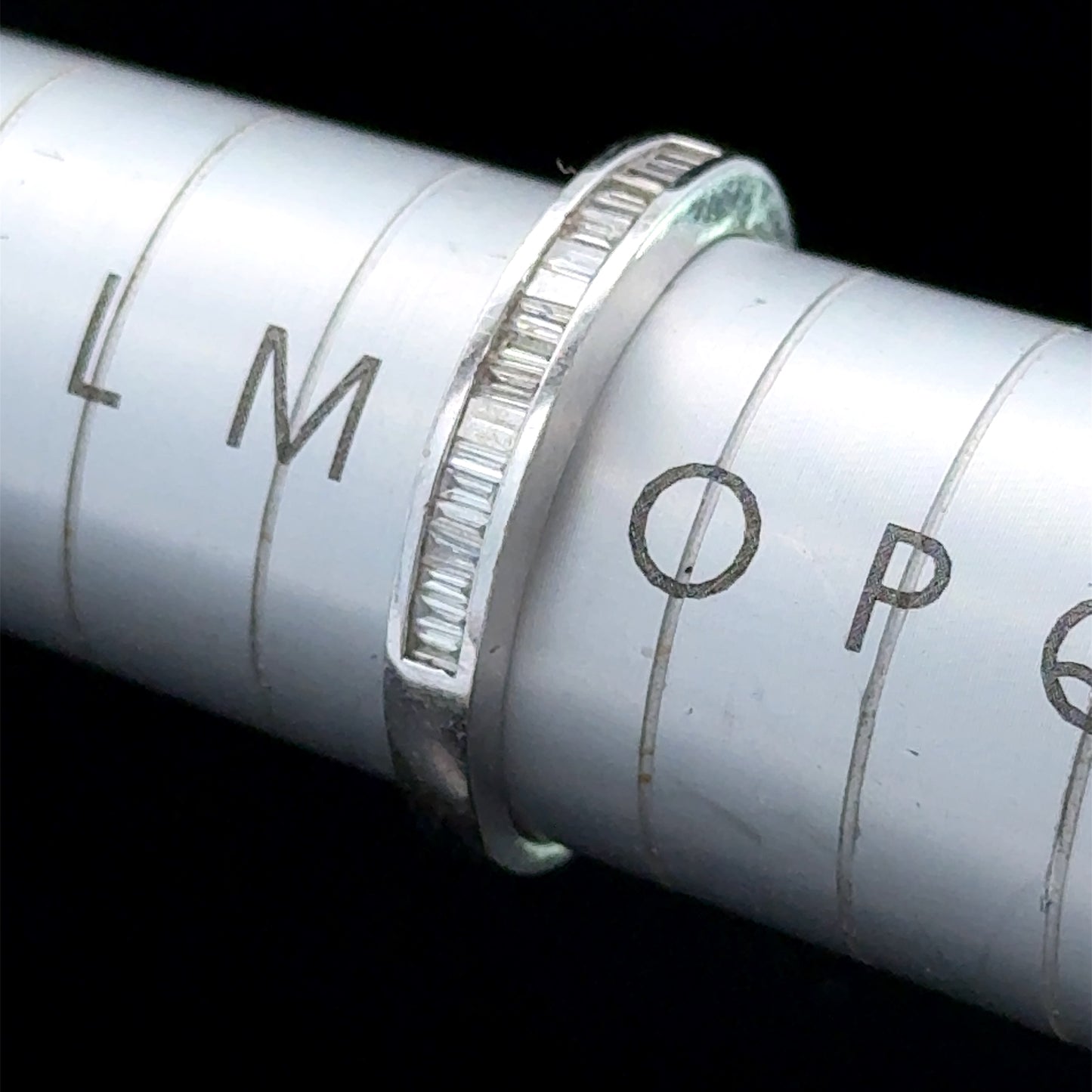 14K White Gold Baguette Diamond Band Ring