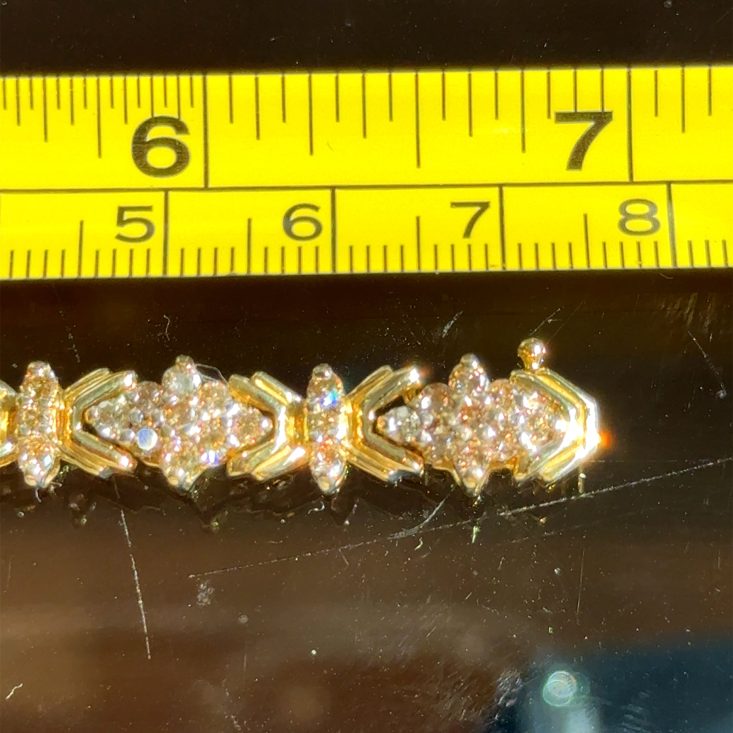 18K Yellow Gold Diamond Bracelet In Fitted Case