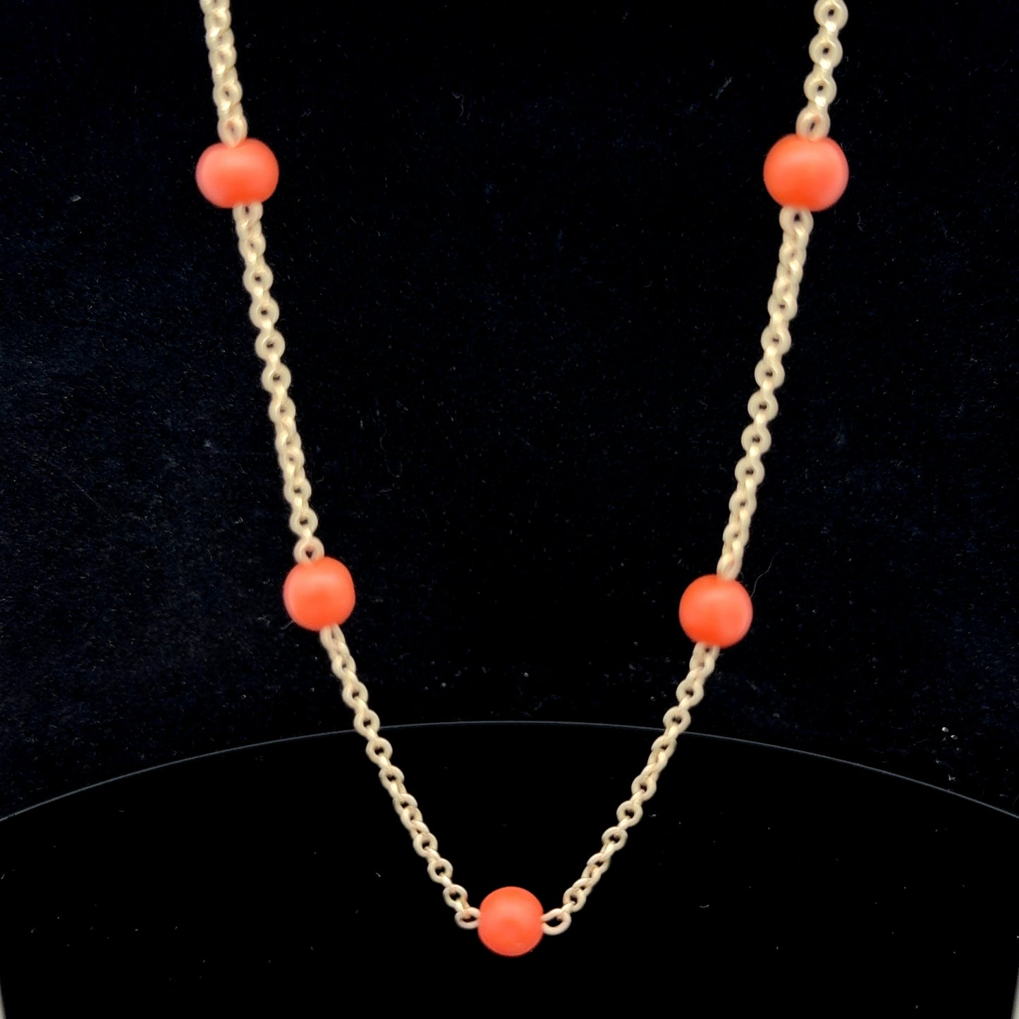 9K Yellow Gold Coral Necklace