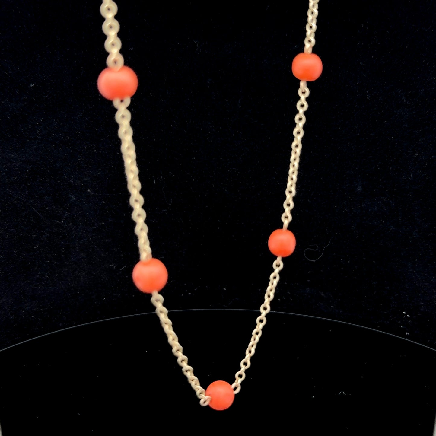9K Yellow Gold Coral Necklace