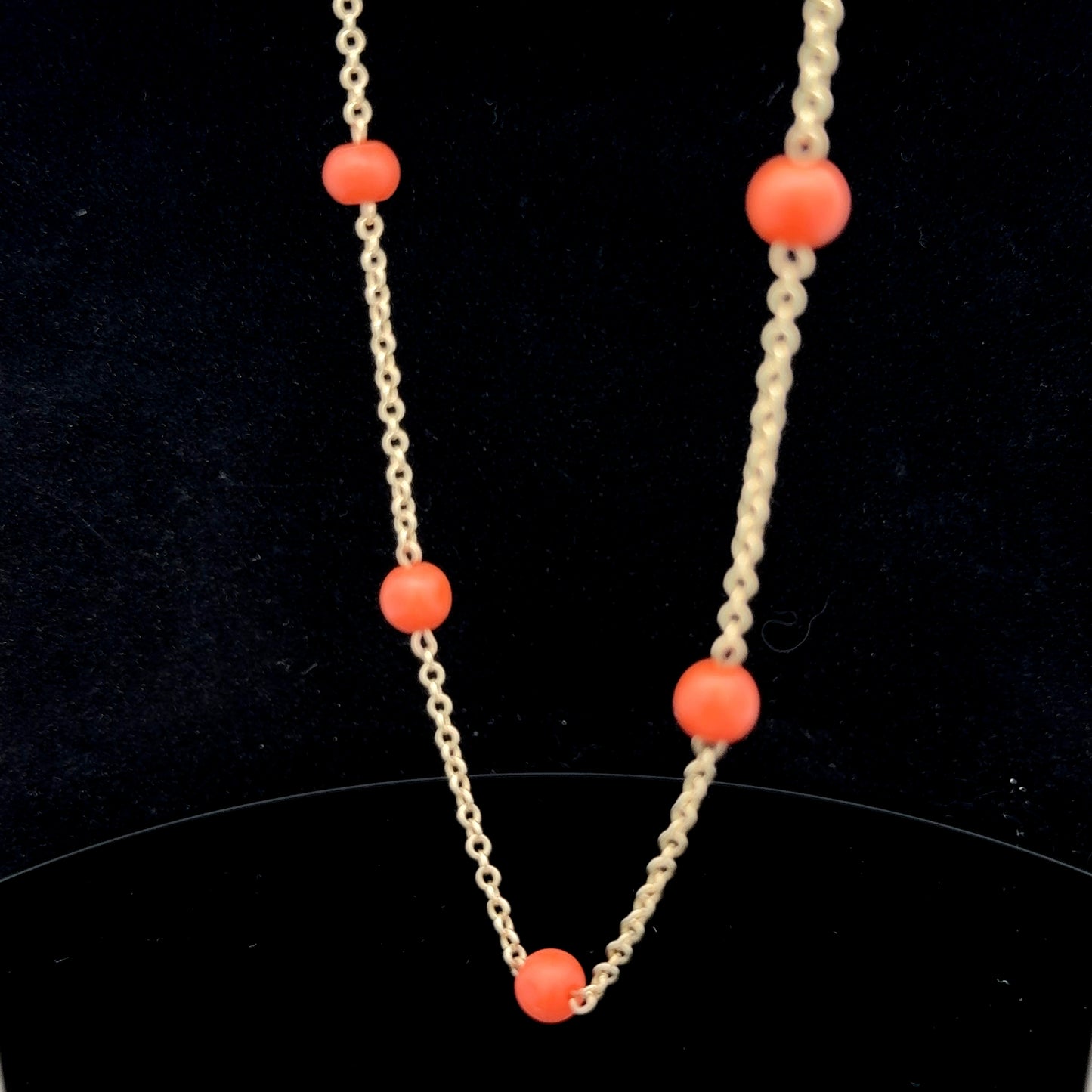 9K Yellow Gold Coral Necklace