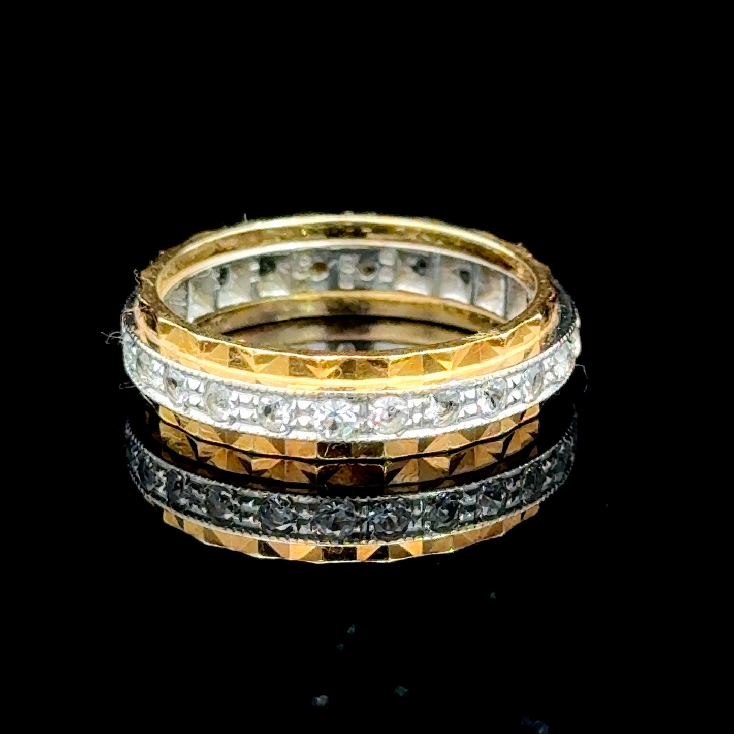18K Yellow Gold/White Gold Diamond Eternity Ring APPX 0.5 CTS