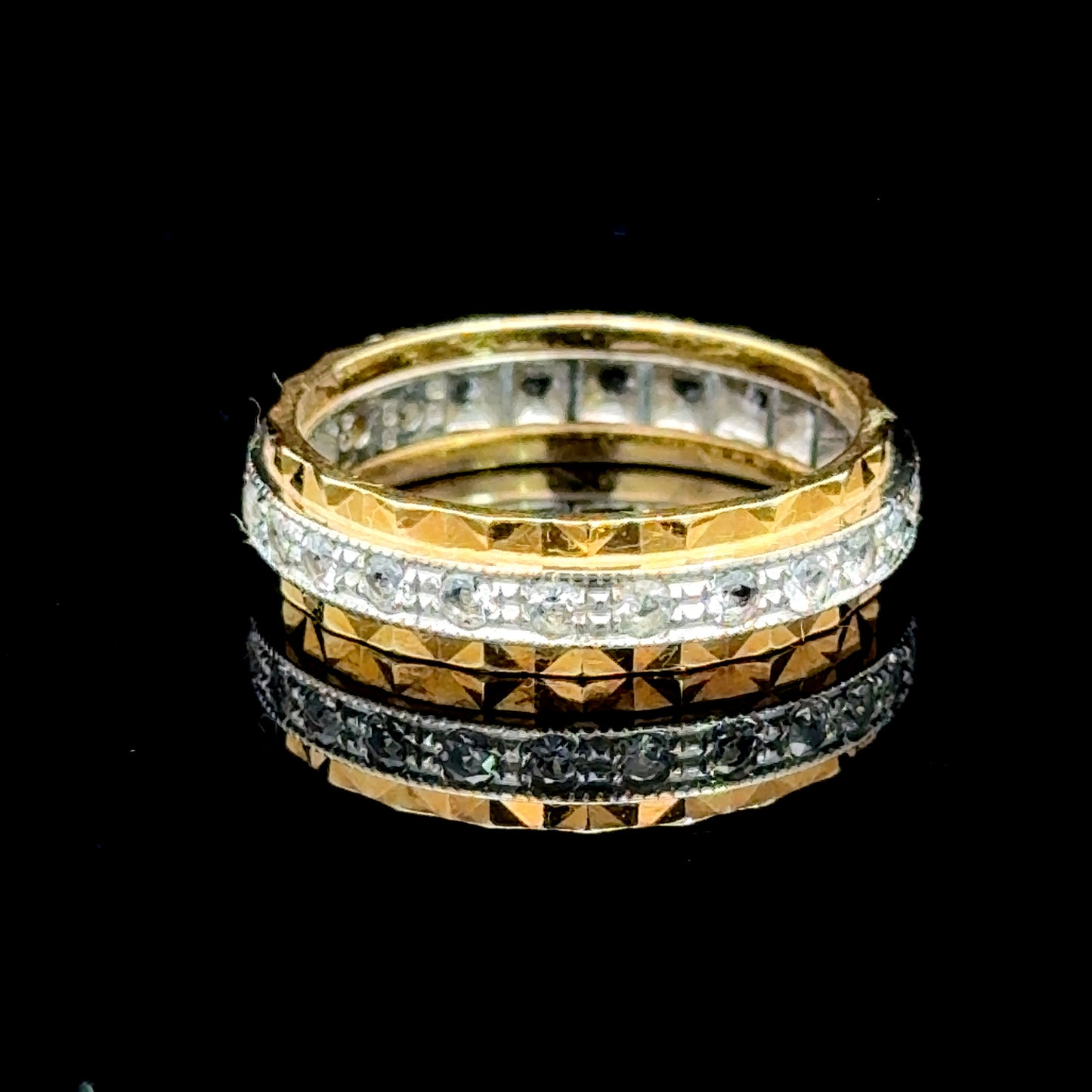 18K Yellow Gold/White Gold Diamond Eternity Ring APPX 0.5 CTS