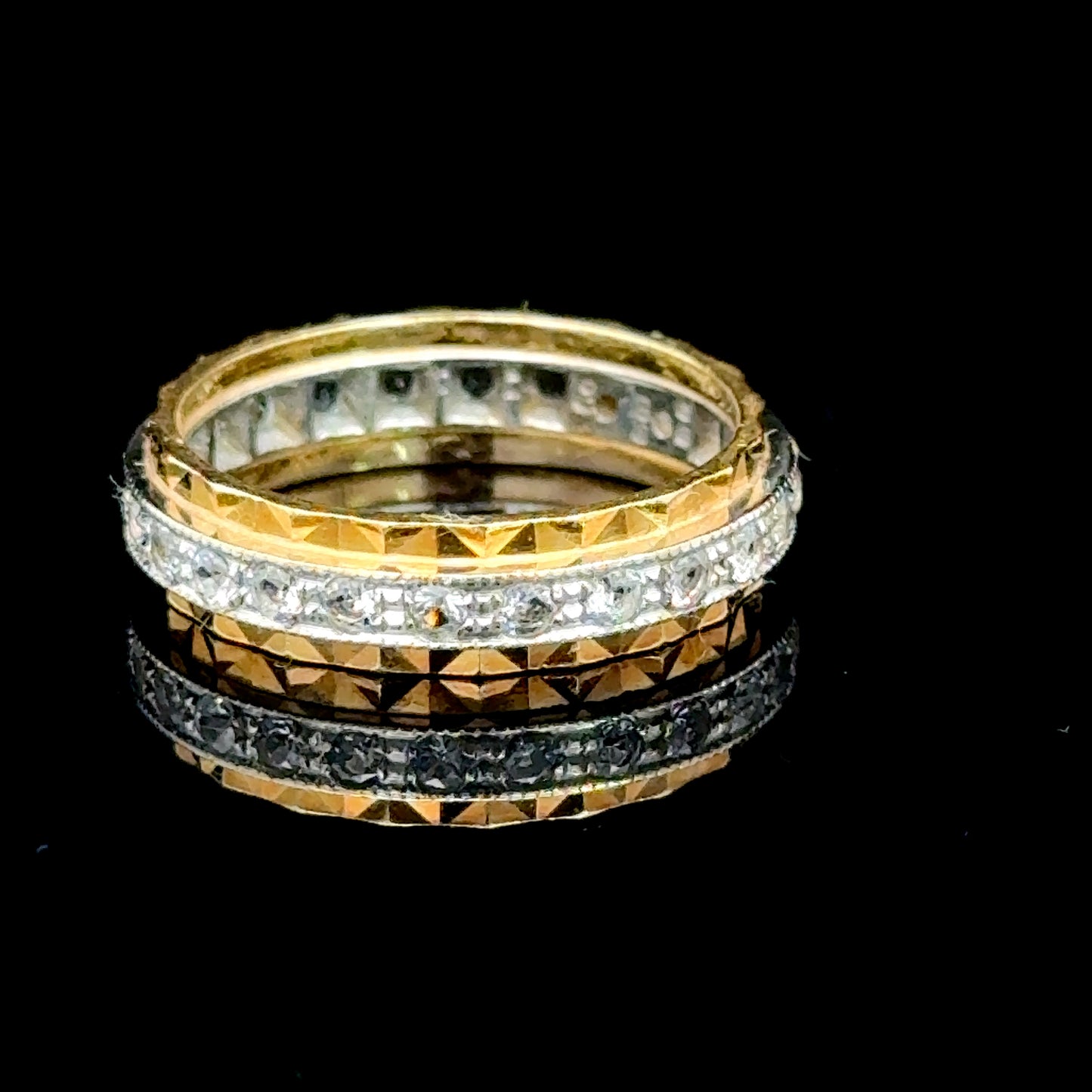 18K Yellow Gold/White Gold Diamond Eternity Ring APPX 0.5 CTS