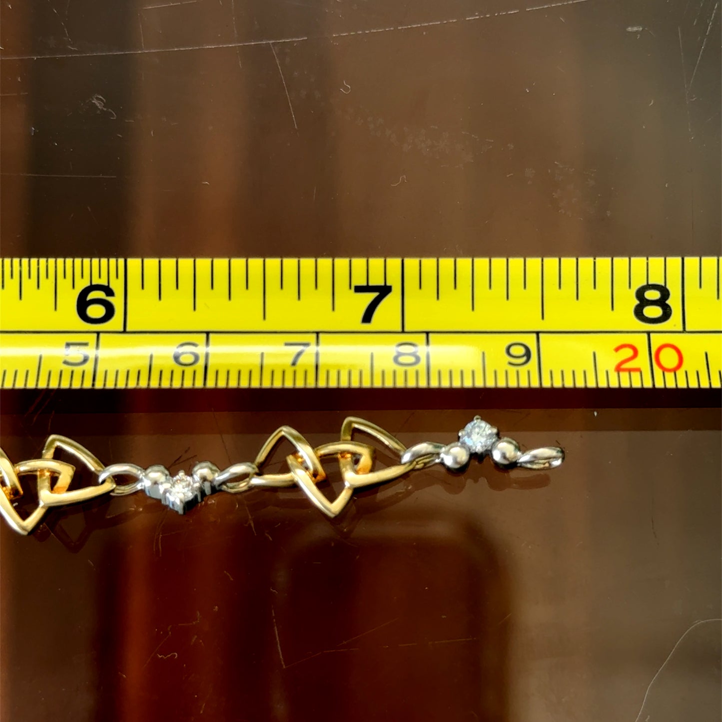 18K Yellow Gold & White Gold Diamond Geometric Bracelet  APX 0.7 CTS