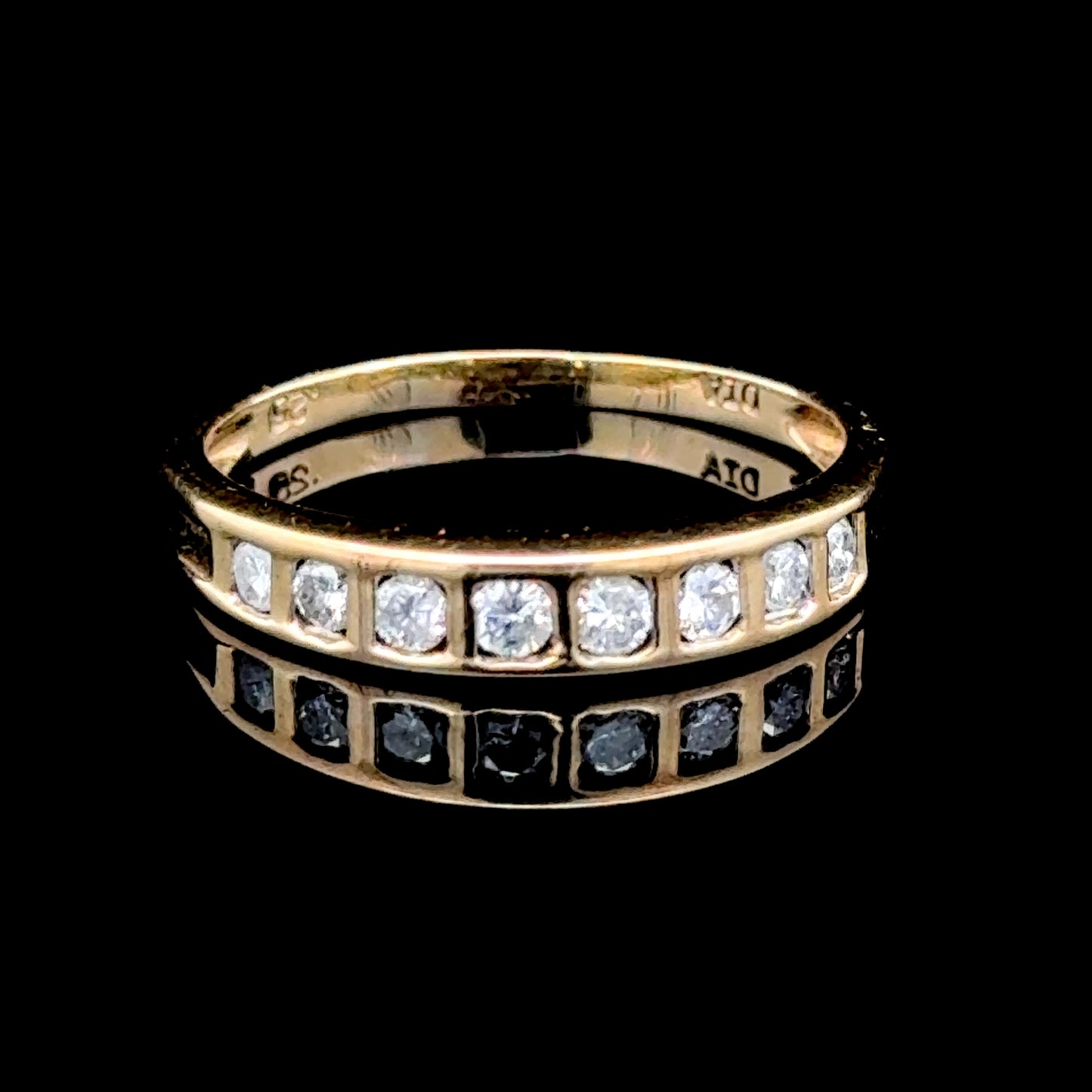 9K Yellow Gold Diamond Band Ring APPX 0.25 CTS