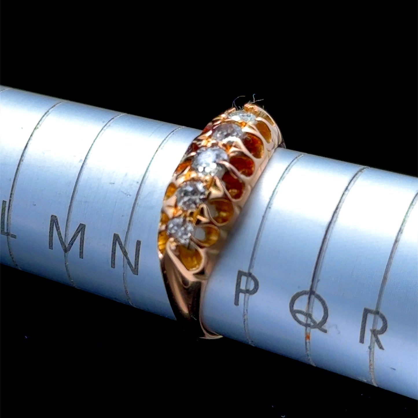 18K Yellow Gold Diamond Gypsy Ring APPX 0.6 CTS