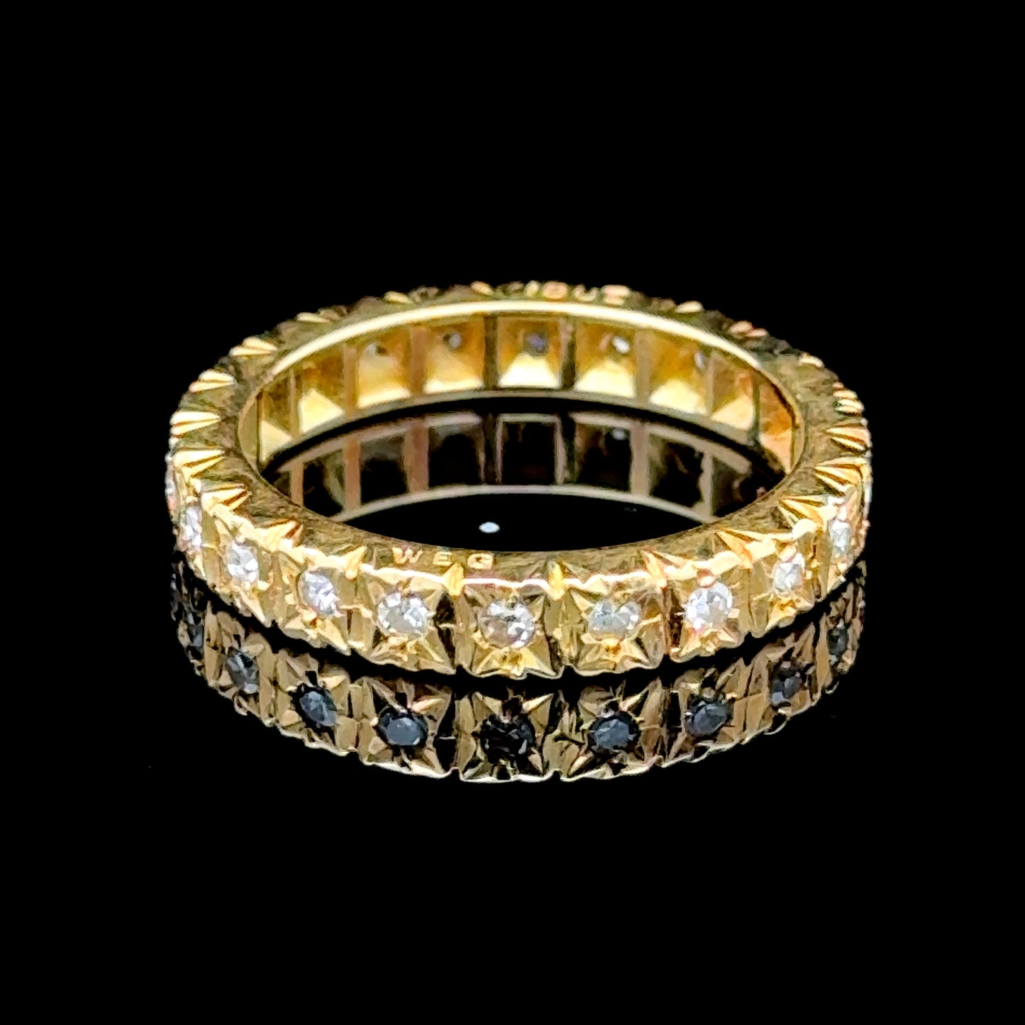 18K Yellow Gold Diamond Full Eternity Ring APPX 0.75 CTS