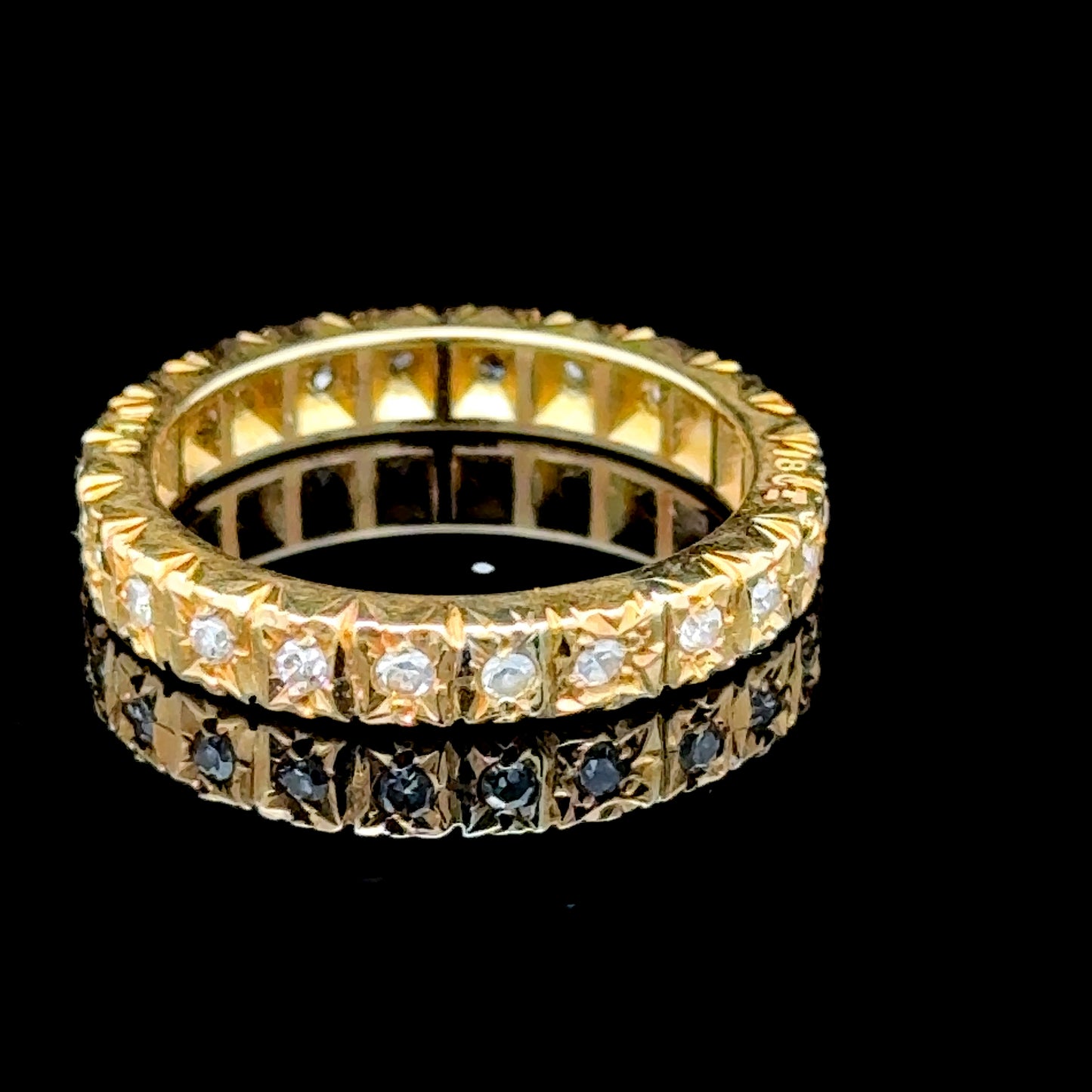 18K Yellow Gold Diamond Full Eternity Ring APPX 0.75 CTS