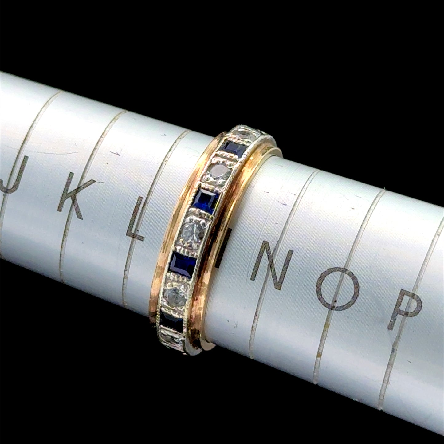 9K Yellow Gold Sapphire & Paste Ring