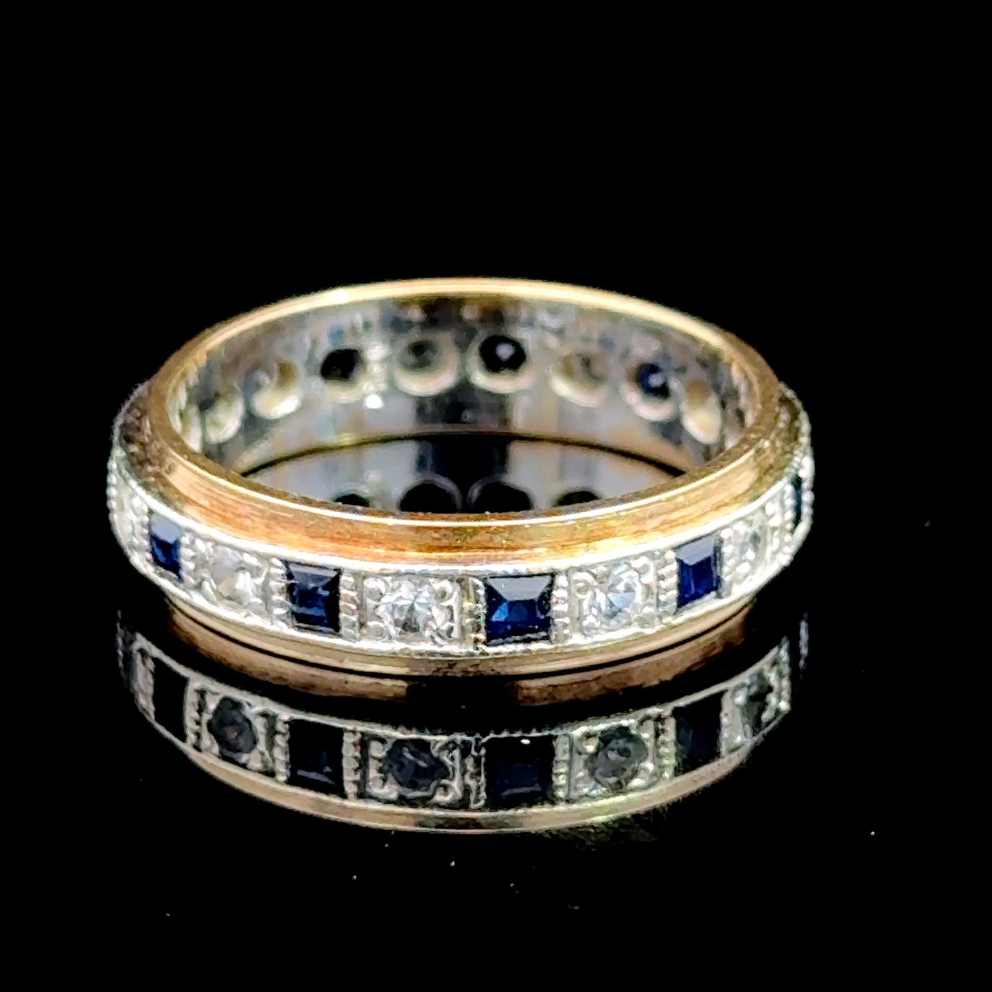 9K Yellow Gold Sapphire & Paste Ring