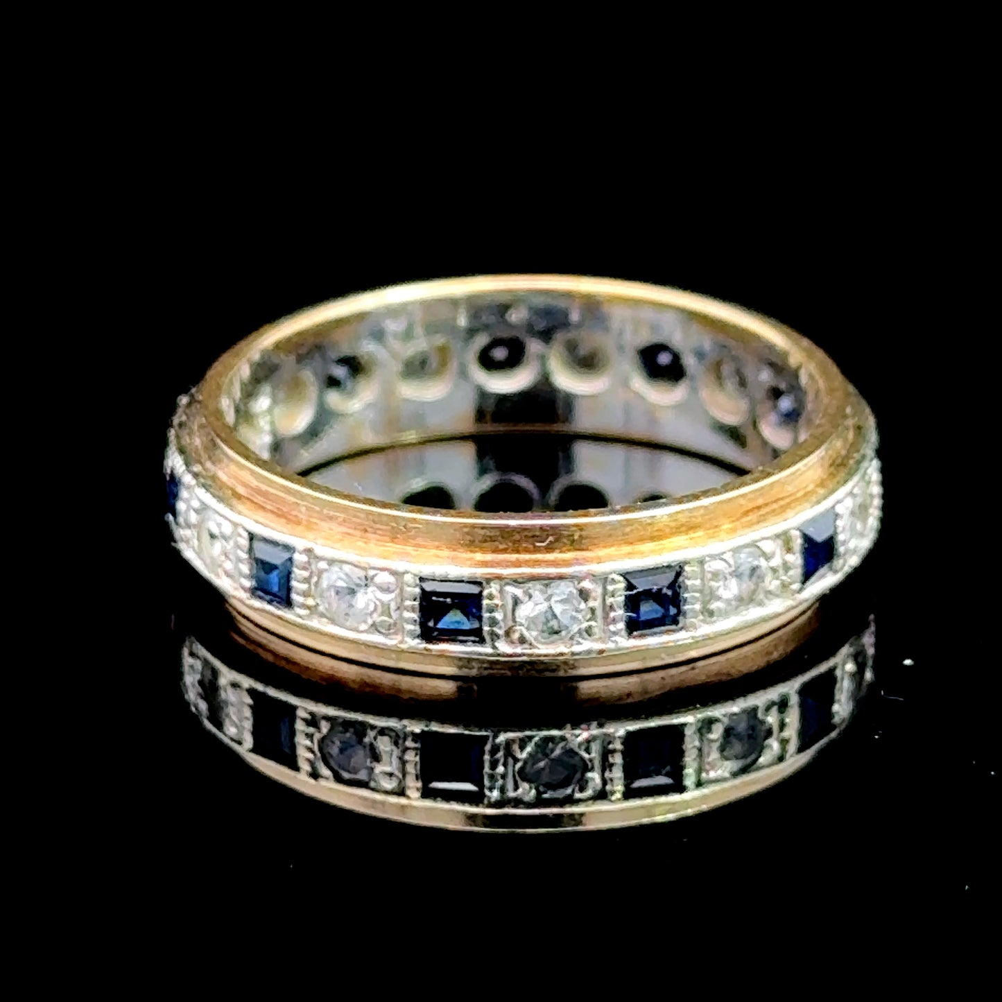 9K Yellow Gold Sapphire & Paste Ring
