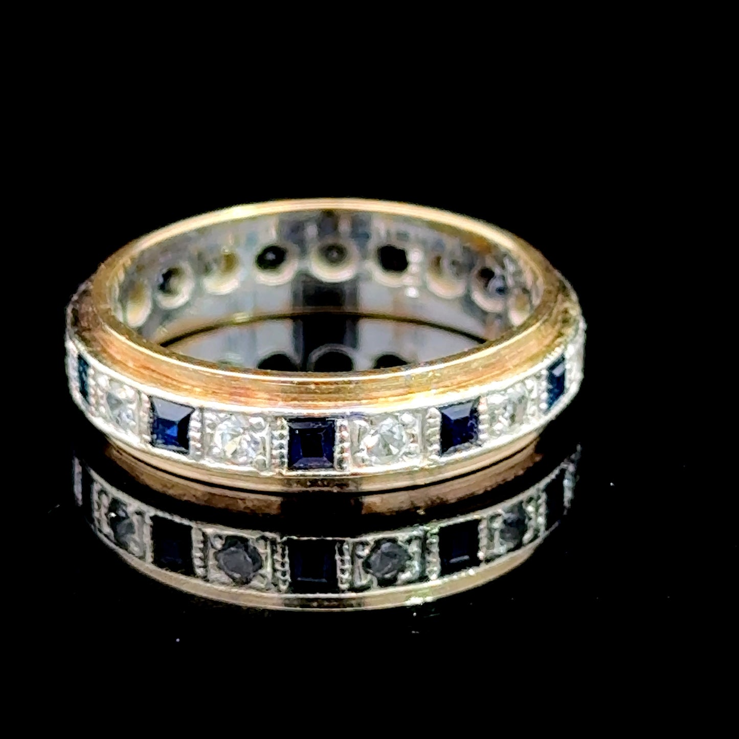 9K Yellow Gold Sapphire & Paste Ring