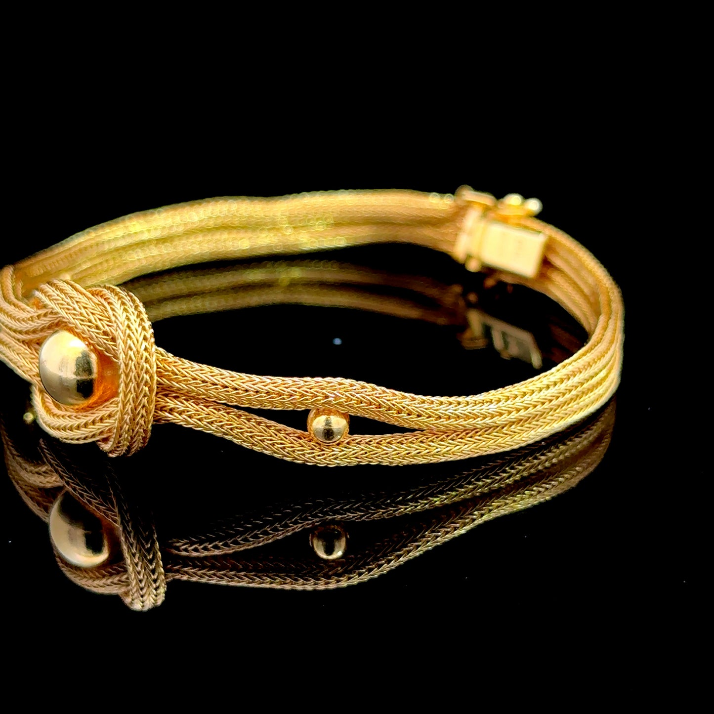 18K Yellow Gold Braided Bracelet