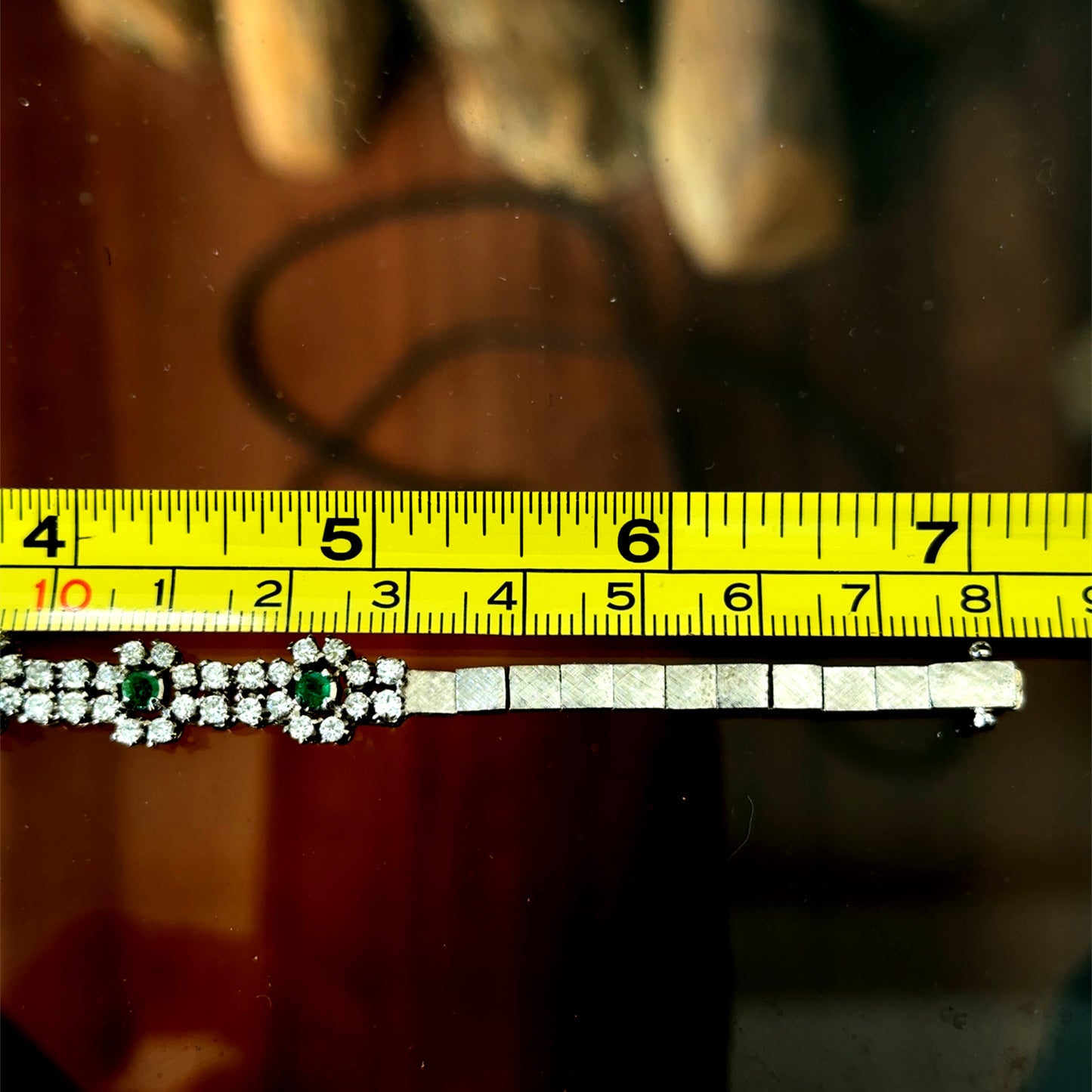 18K White Gold Emerald & Diamond Bracelet APPX 3.2 CTS Diamond, 1.0 CTS Emerald