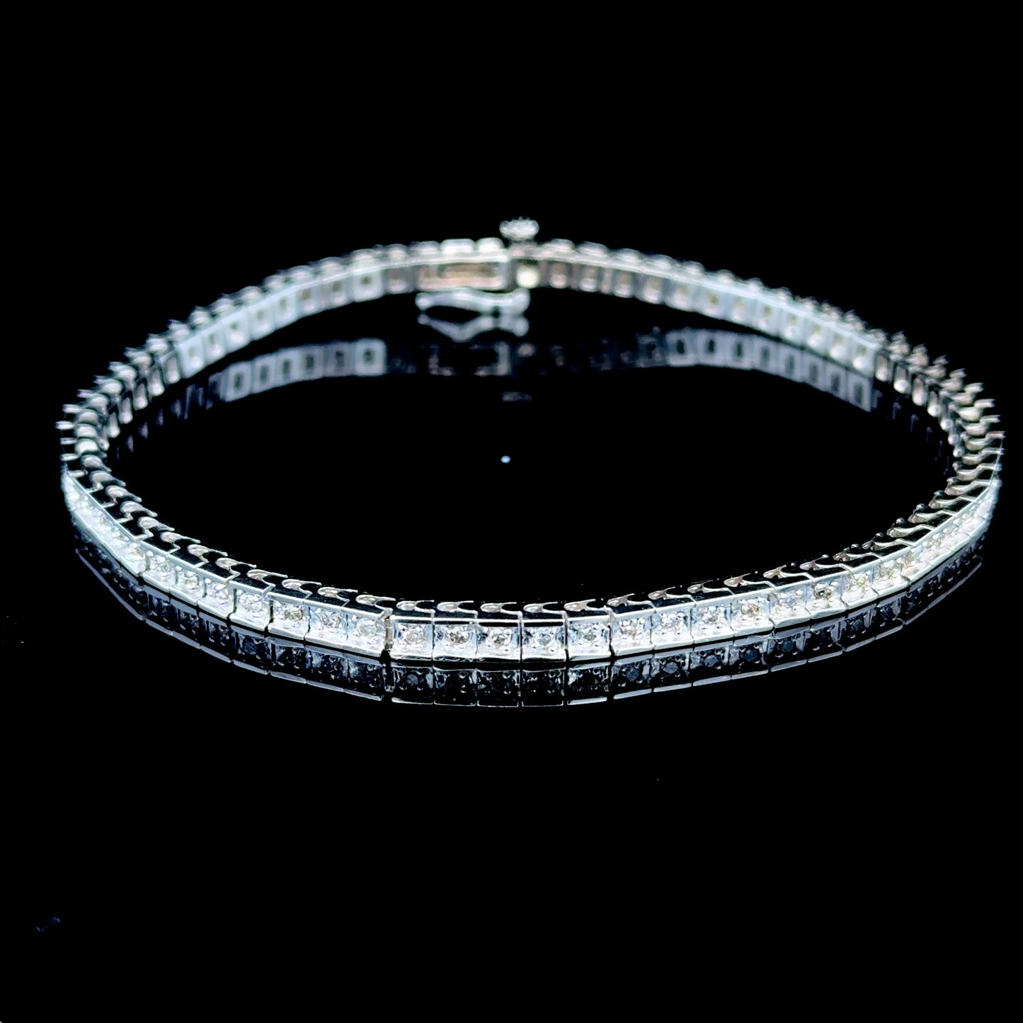 14K White Gold Diamond Line Bracelet APPX 1.2 CTS