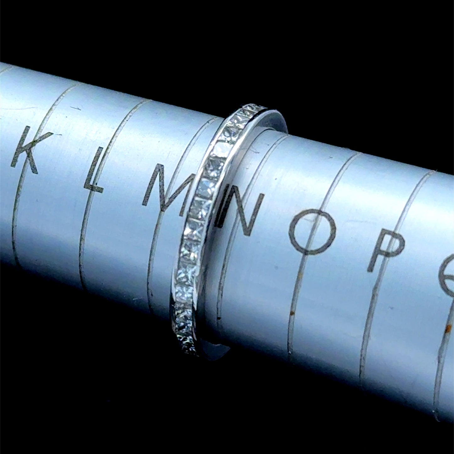 18K White Gold Princess Cut Diamond Band APPX 1.65 CTS