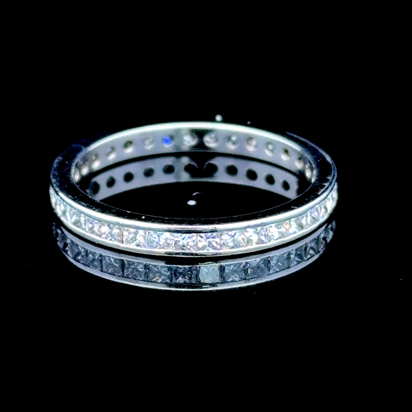 18K White Gold Princess Cut Diamond Band APPX 1.65 CTS
