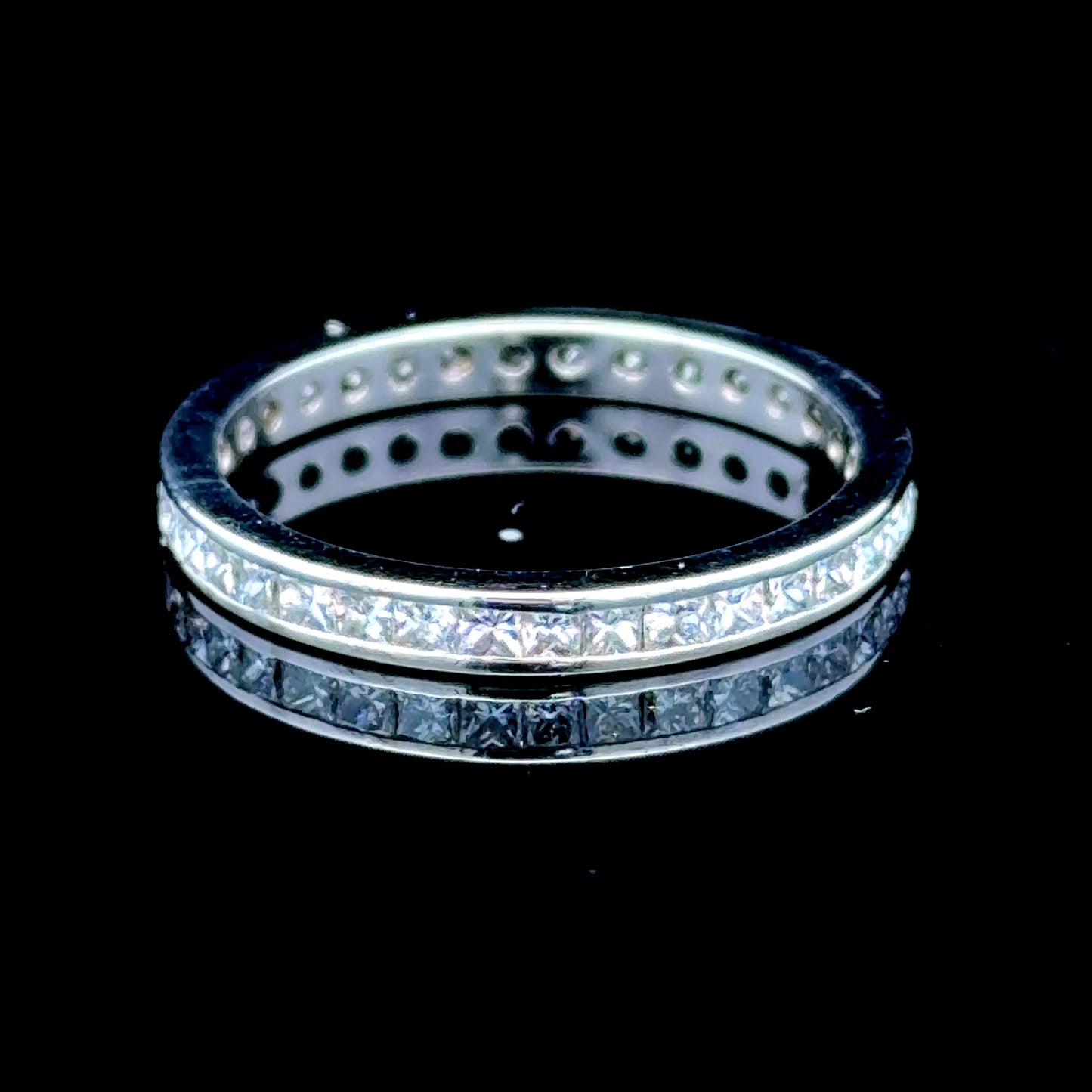 18K White Gold Princess Cut Diamond Band APPX 1.65 CTS