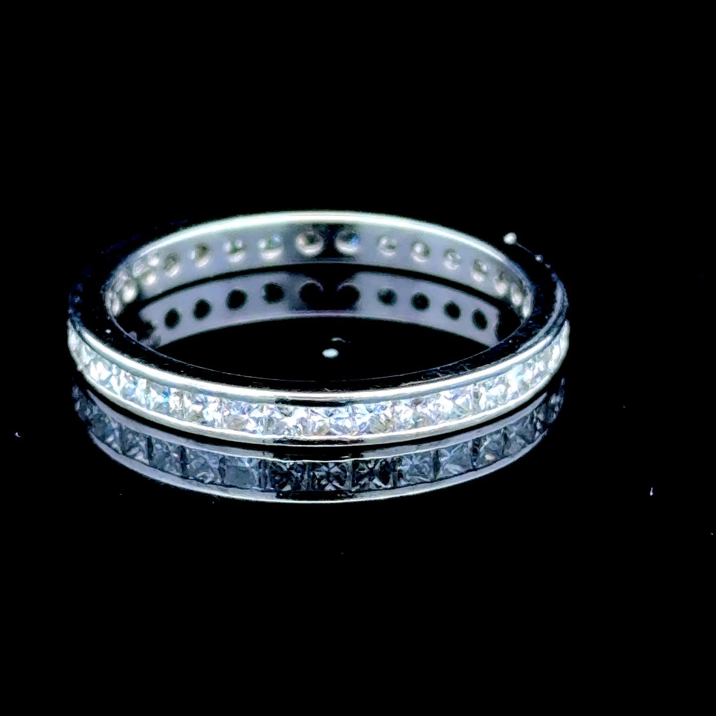 18K White Gold Princess Cut Diamond Band APPX 1.65 CTS