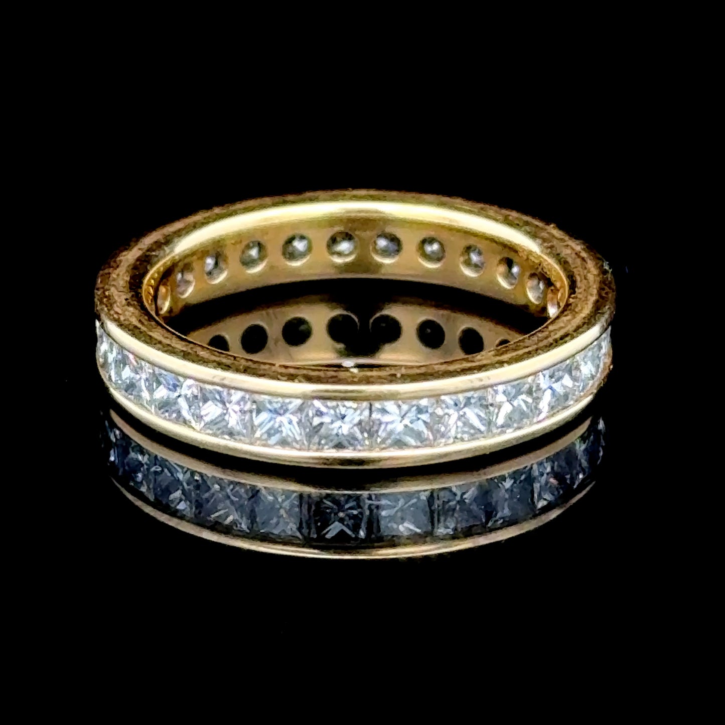 18K Yellow Gold Princess Cut Diamond Full Eternity Ring