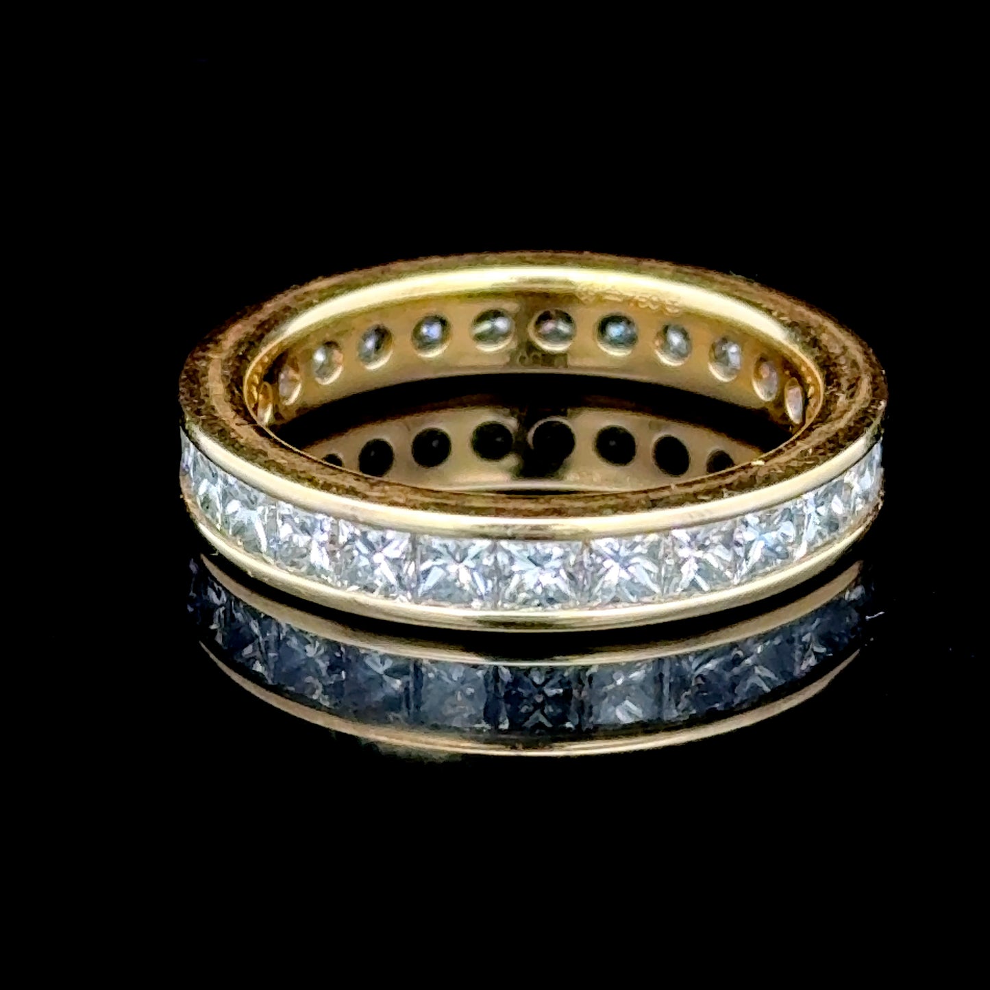18K Yellow Gold Princess Cut Diamond Full Eternity Ring