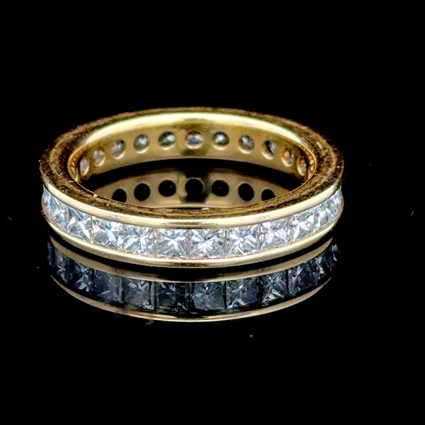 18K Yellow Gold Princess Cut Diamond Full Eternity Ring
