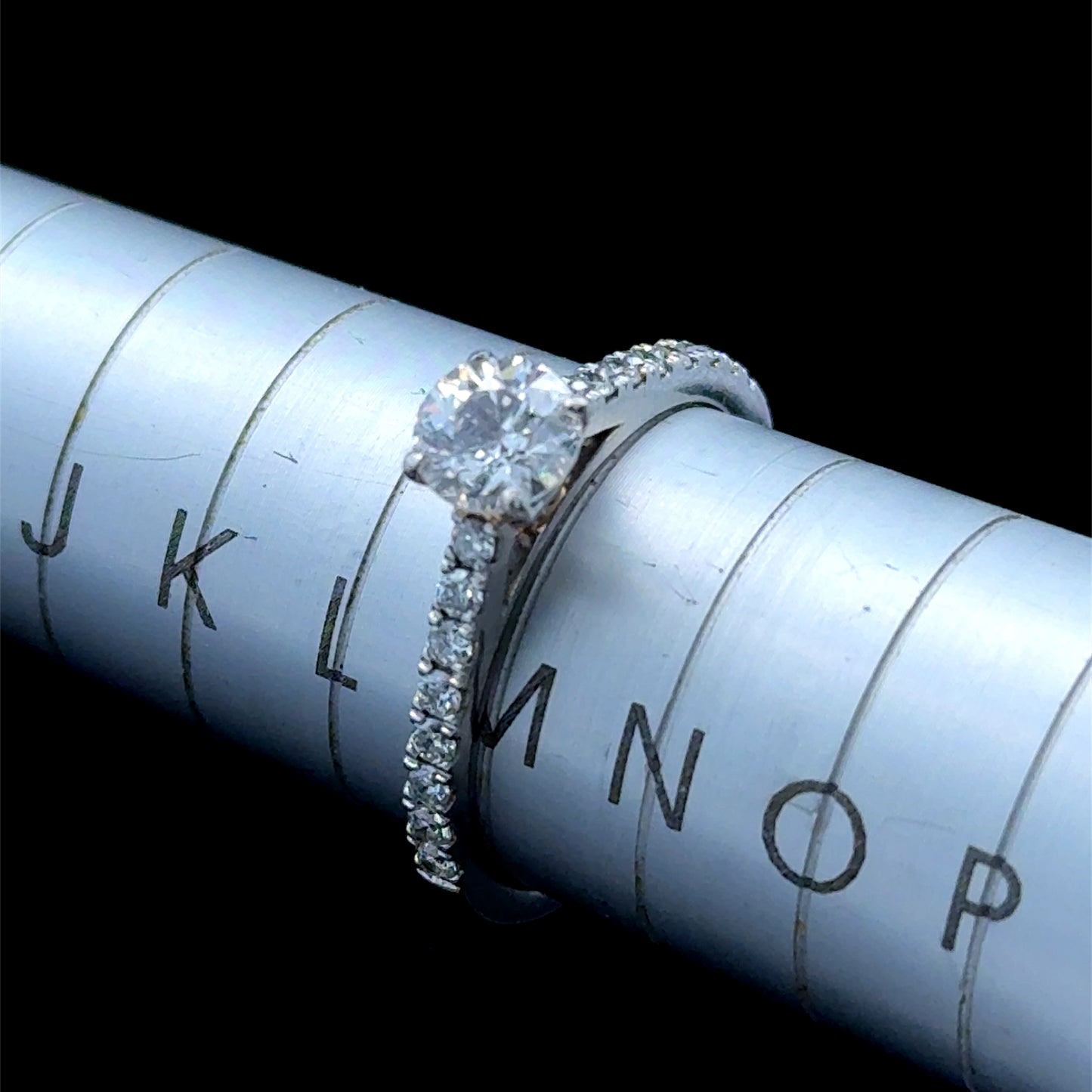 Platinum Diamond Solitaire Ring With Diamond Shoulders APPX 0.54 CTS + 0.20 CTS
