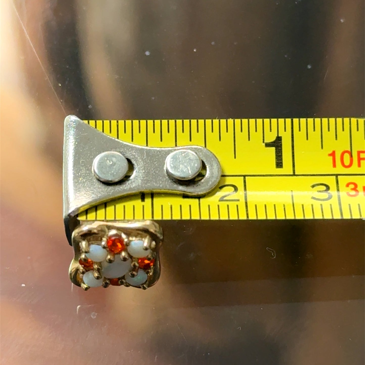 9K Yellow Gold Square Opal Studs