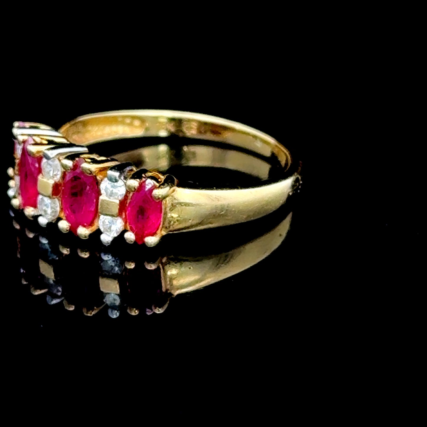 18K Yellow Gold Ruby & Diamond Band