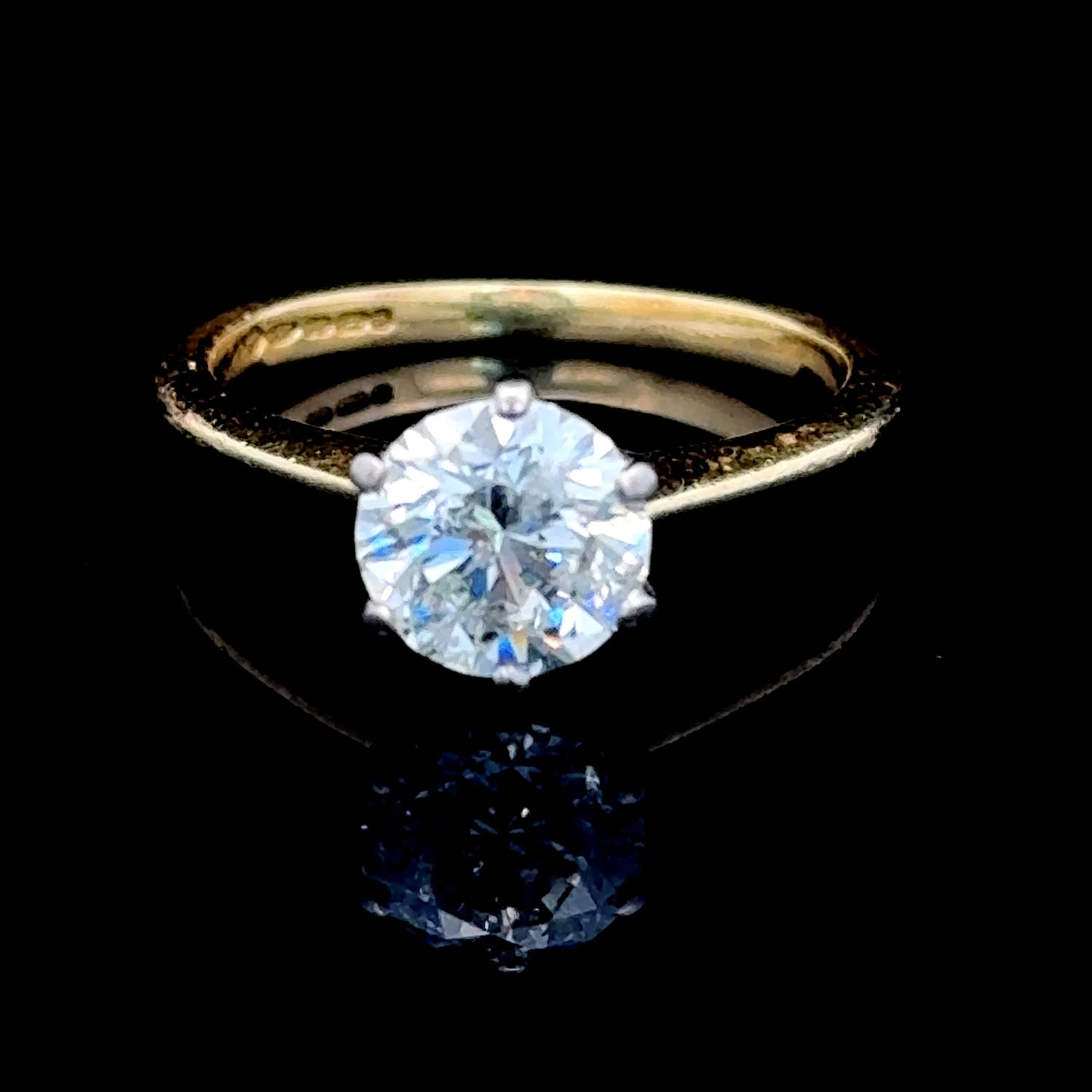 18K Yellow Gold Diamond Solitaire Ring APPX 1.75 CTS
