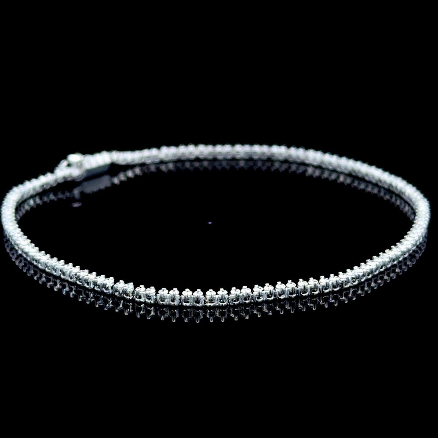 18K White Gold Diamond Micro Line Bracelet 1.0 CT