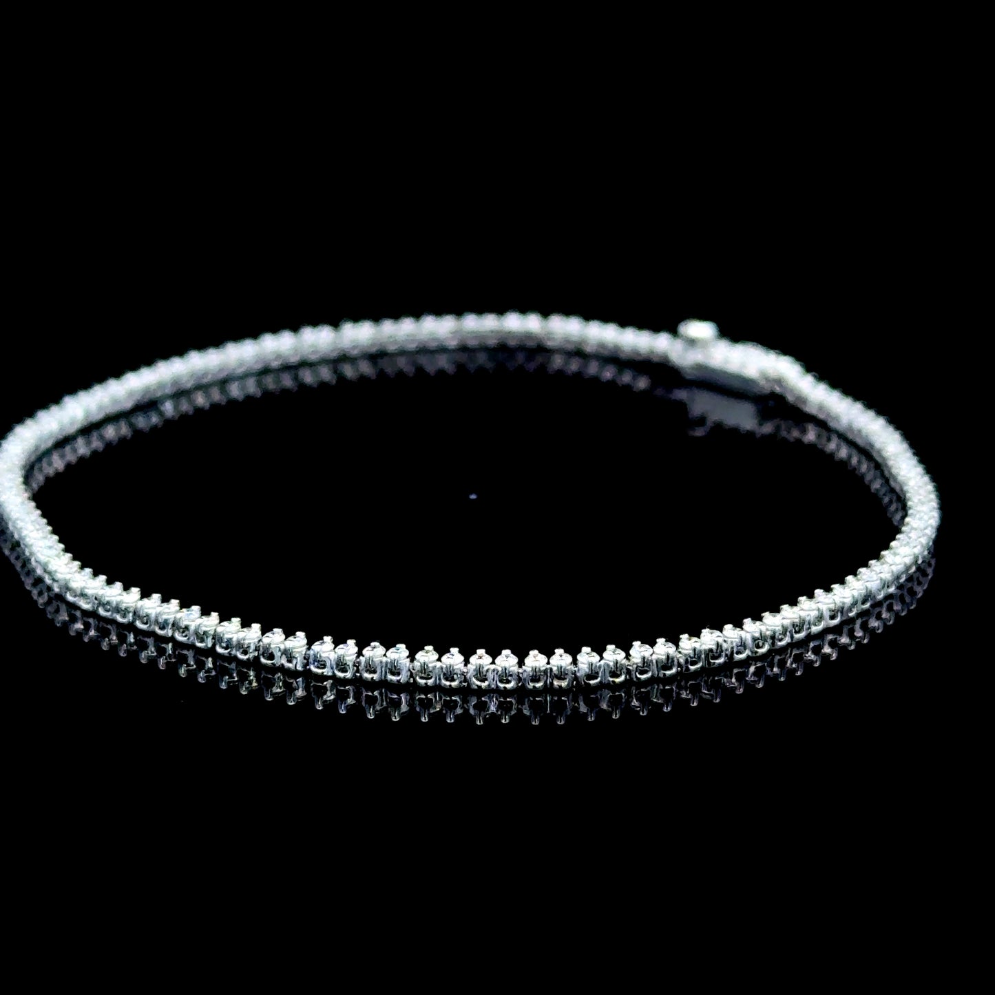 18K White Gold Diamond Micro Line Bracelet 1.0 CT