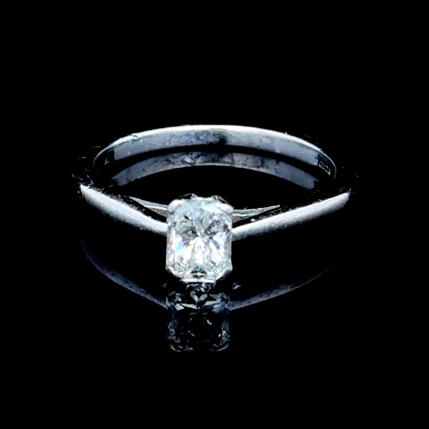 18K White Gold Cushion Cut Diamond Ring APPX 0.5 CTS
