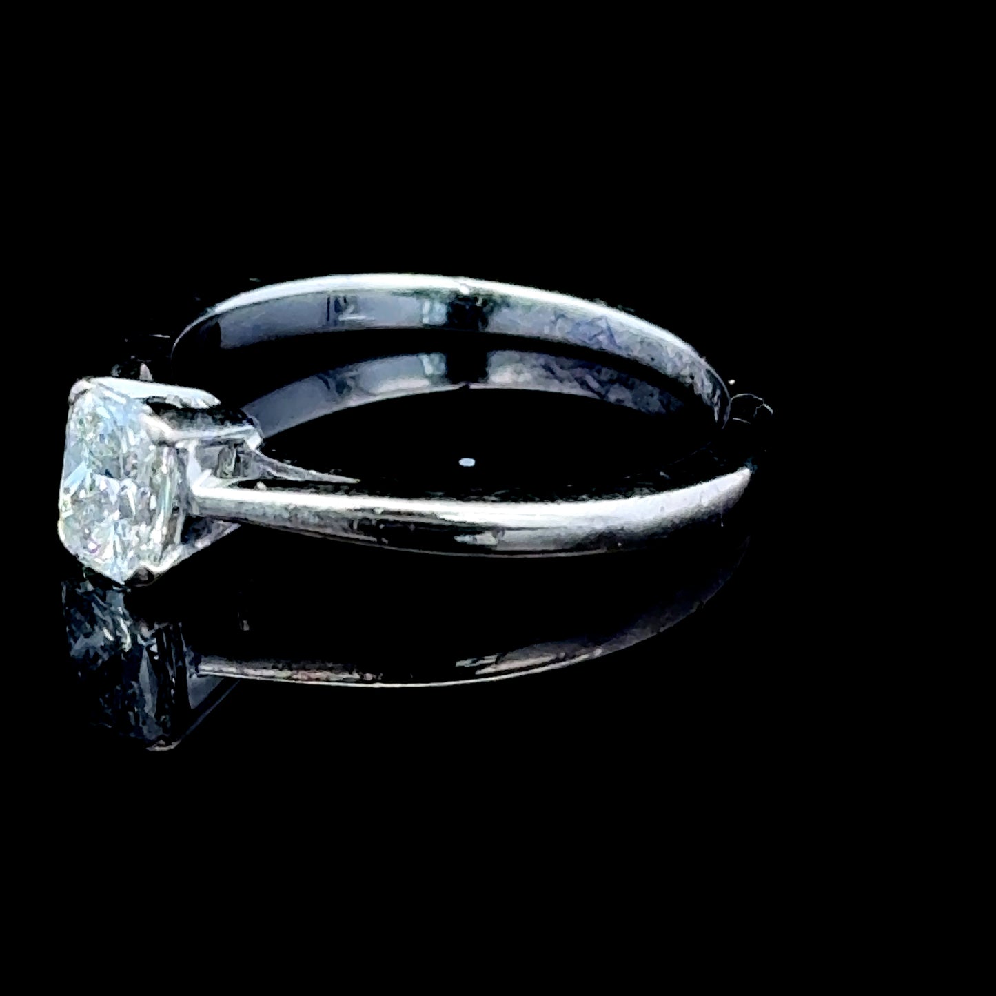 18K White Gold Cushion Cut Diamond Ring APPX 0.5 CTS