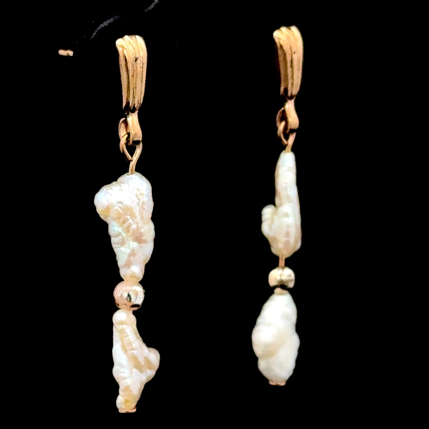 Elegant 9K Pearl Drop Earrings