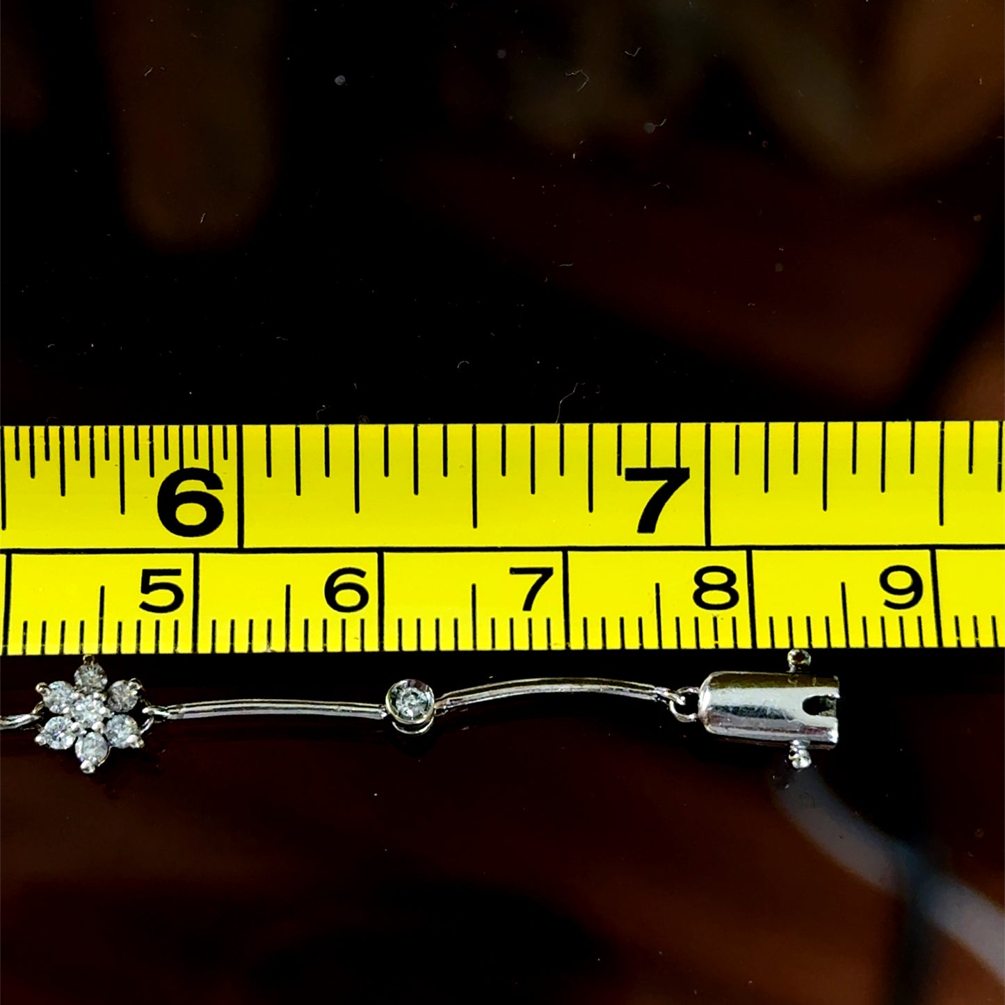 14K White Gold Diamond Daisy Bracelet APPX 1.0 CTS