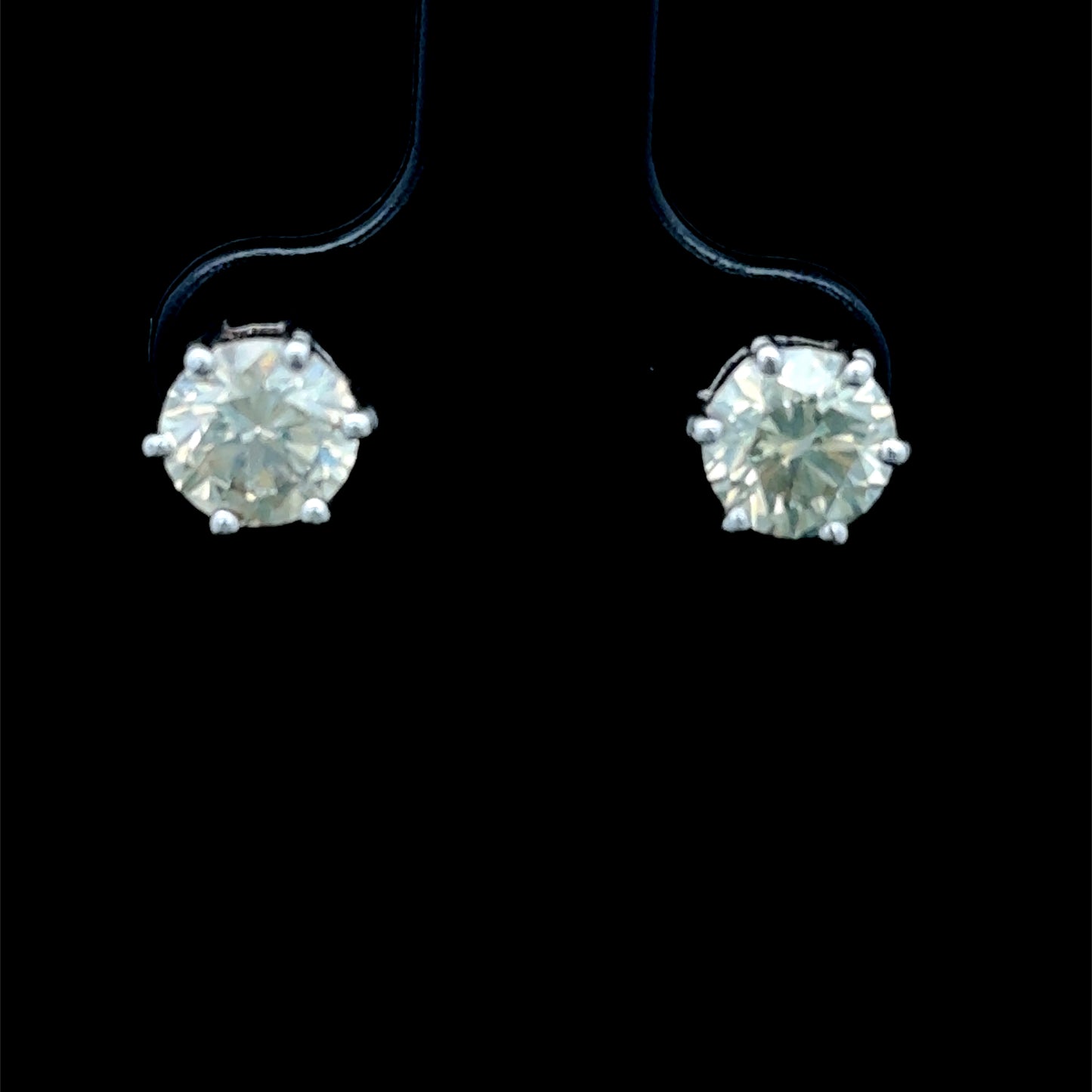 14K White Gold Diamond Studs APPX 2CTS Total