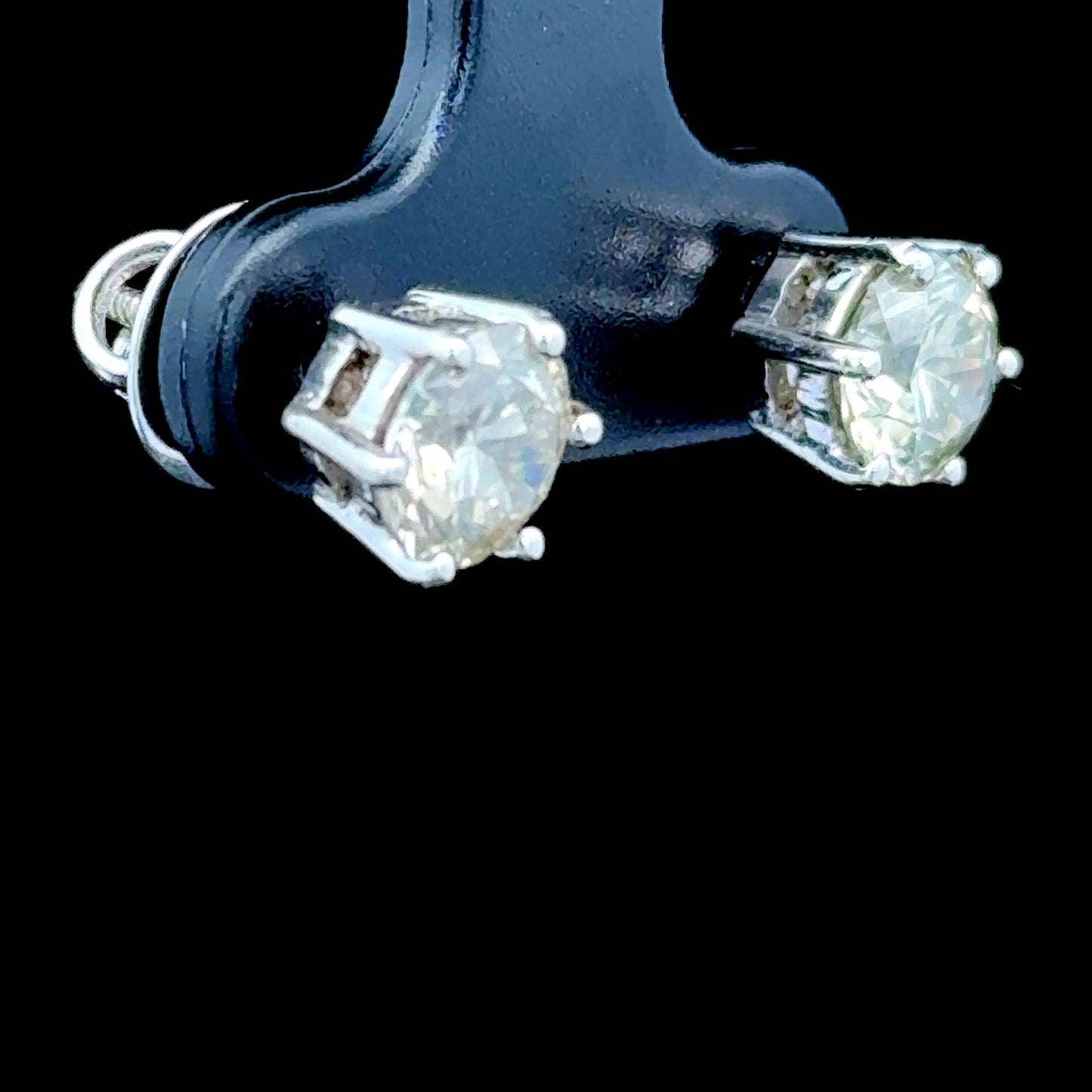 14K White Gold Diamond Studs APPX 2CTS Total