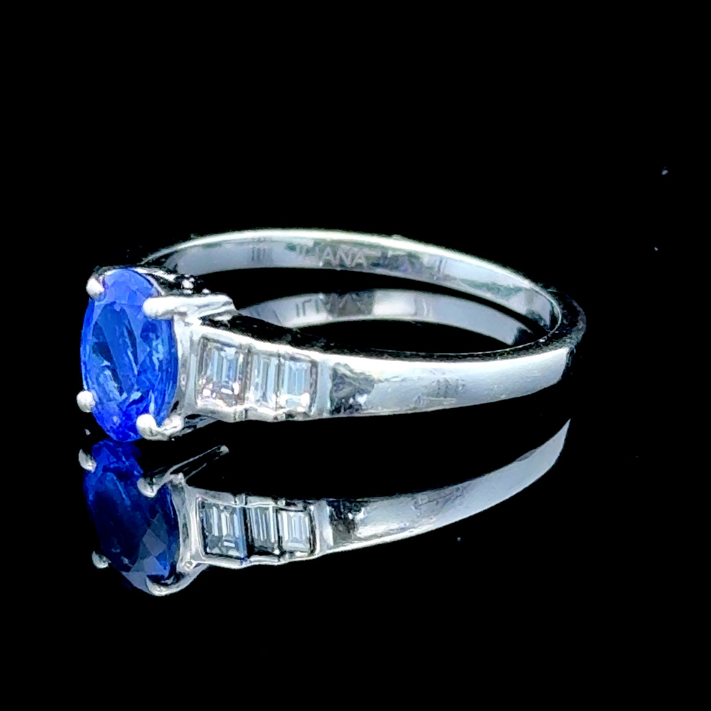 18K White Gold Tanzanite & Diamond Ring By Iliana