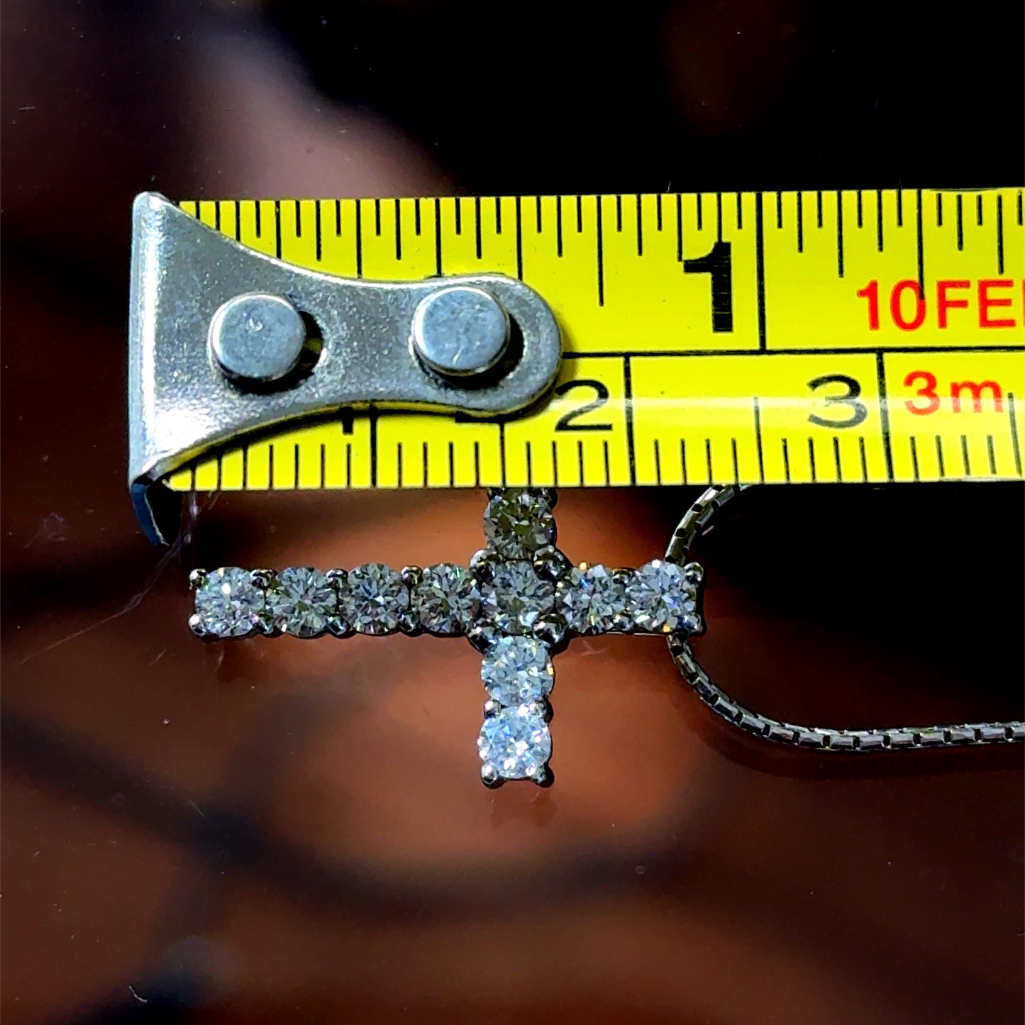 18K White Gold & Diamond Cross APPX 1.0 CTS