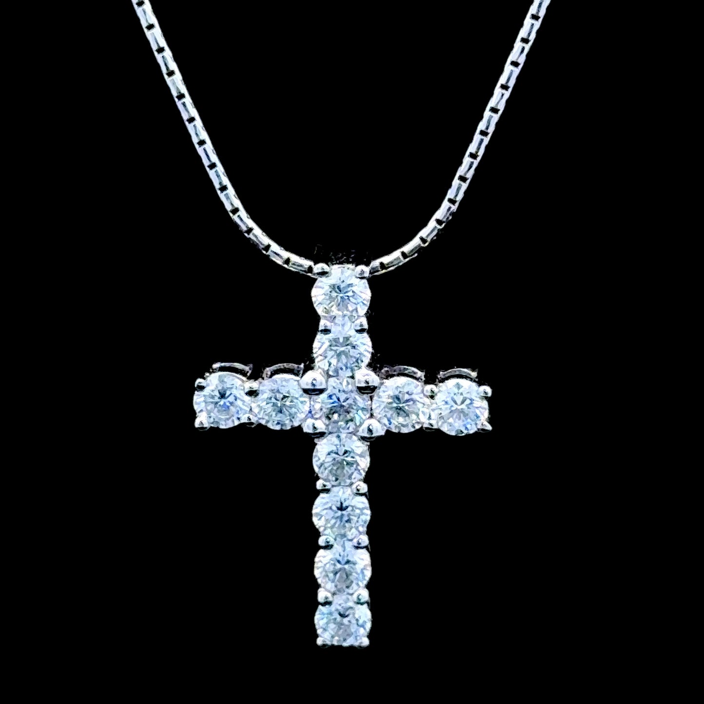 18K White Gold & Diamond Cross APPX 1.0 CTS